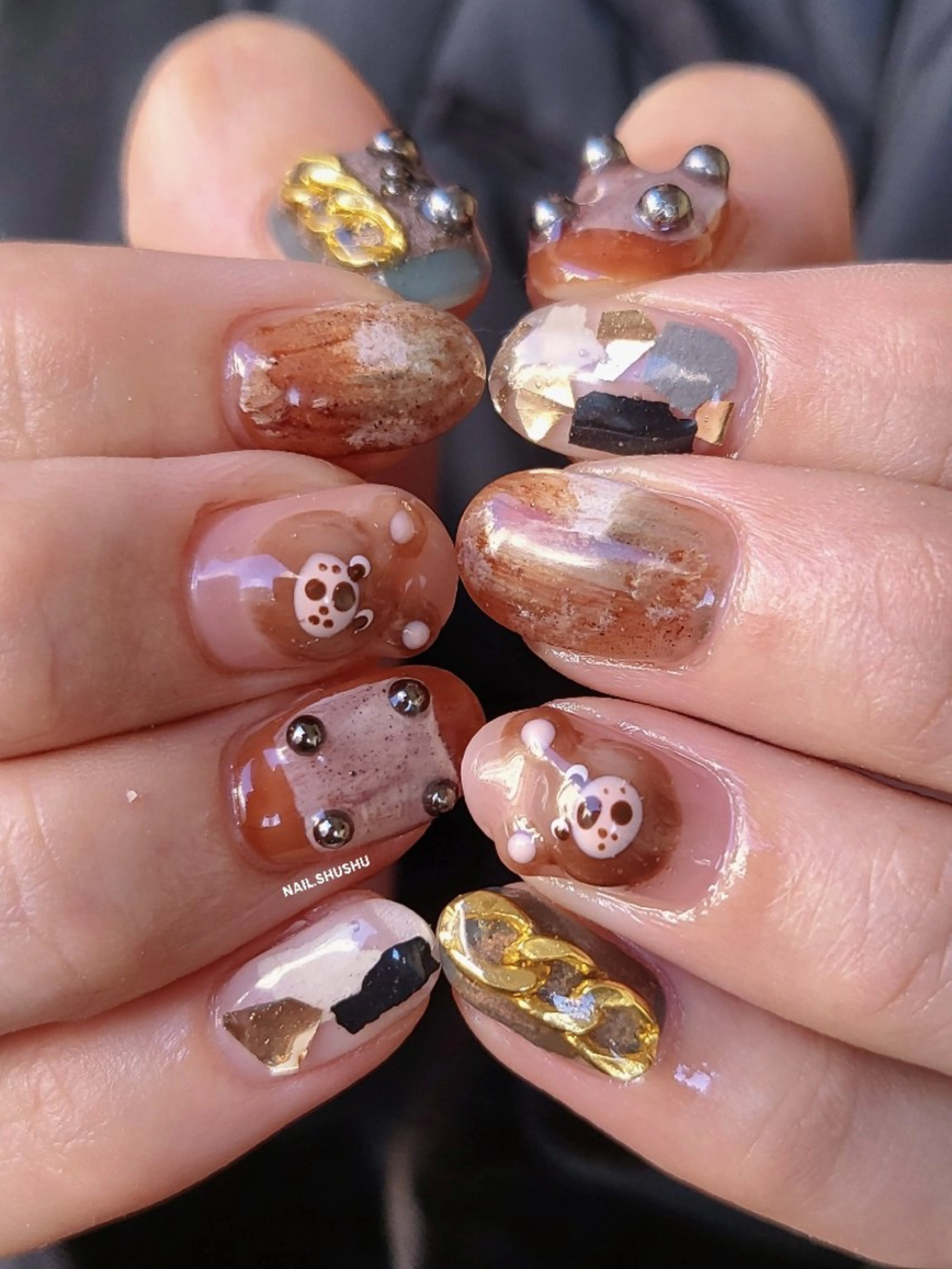 ネイル ハンドネイル 3dパーツ/流行り 👧shushu❤️のネイルデザイン