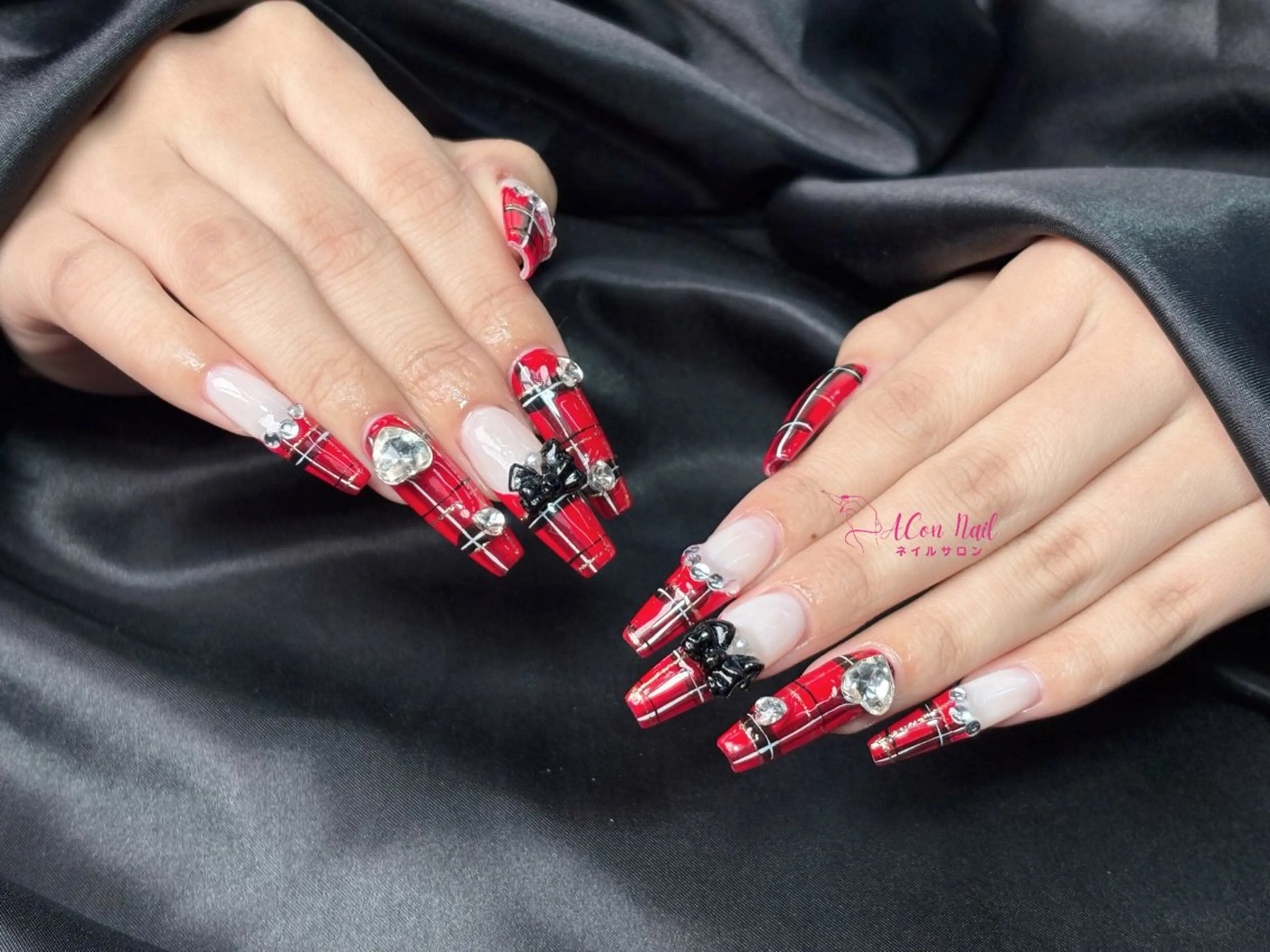ネイル 桜ネイル 長さ出し フラワーネイル フレンチネイル ジェルネイル ハンドネイル ACon NailSalonのネイルデザイン