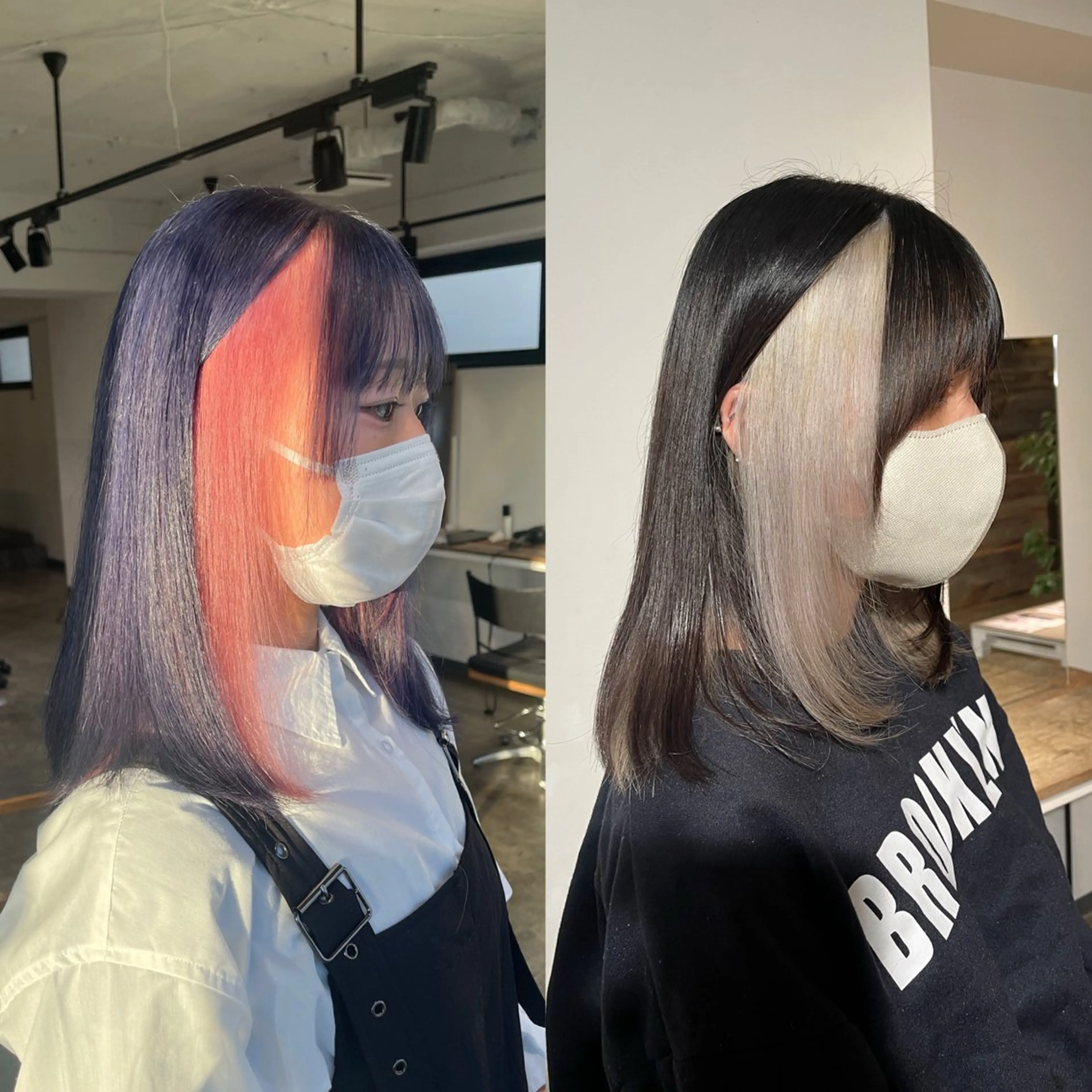 セミロング カラー ブリーチ ケアブリーチ デザインカラー 似合わせカット ムラ修正/ ハイトーン💖Riaのヘアスタイル