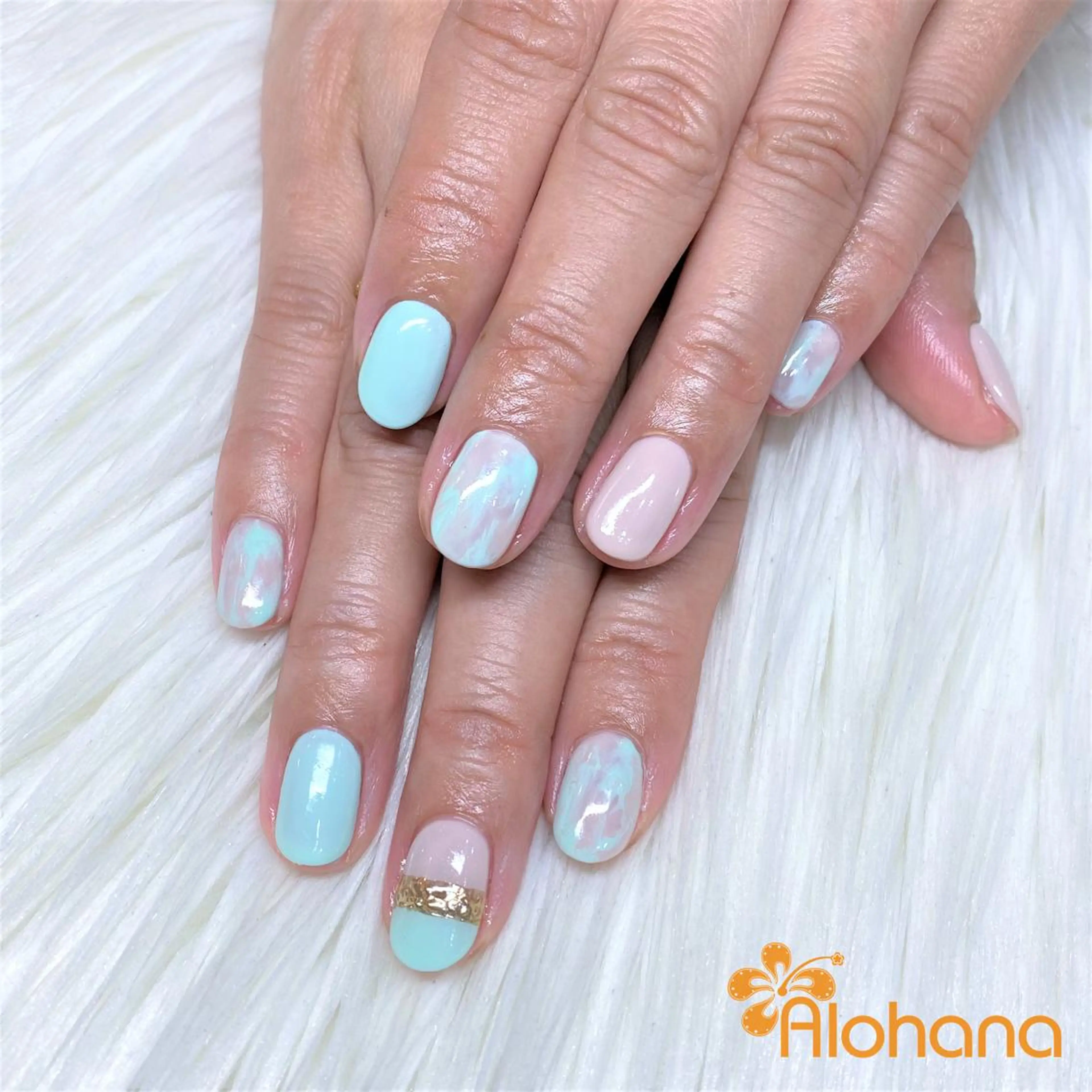 ネイル 大理石ネイル(マーブル) ハンドネイル Alohana Minaのネイルデザイン