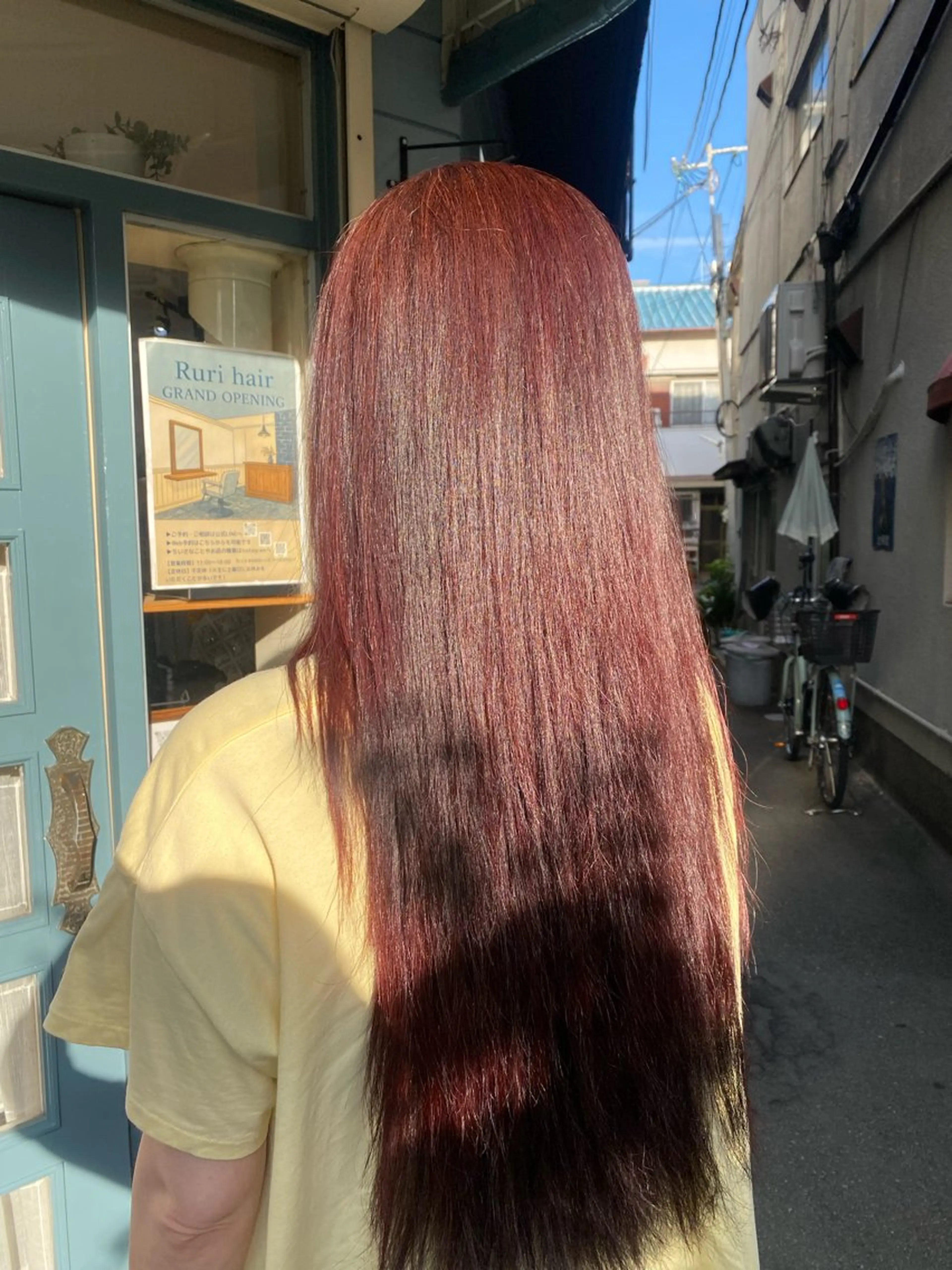 ロング カラー ボルドーカラー パープルカラー レッドカラー ヘアカラー Ruri hair magomusumeのヘアスタイル