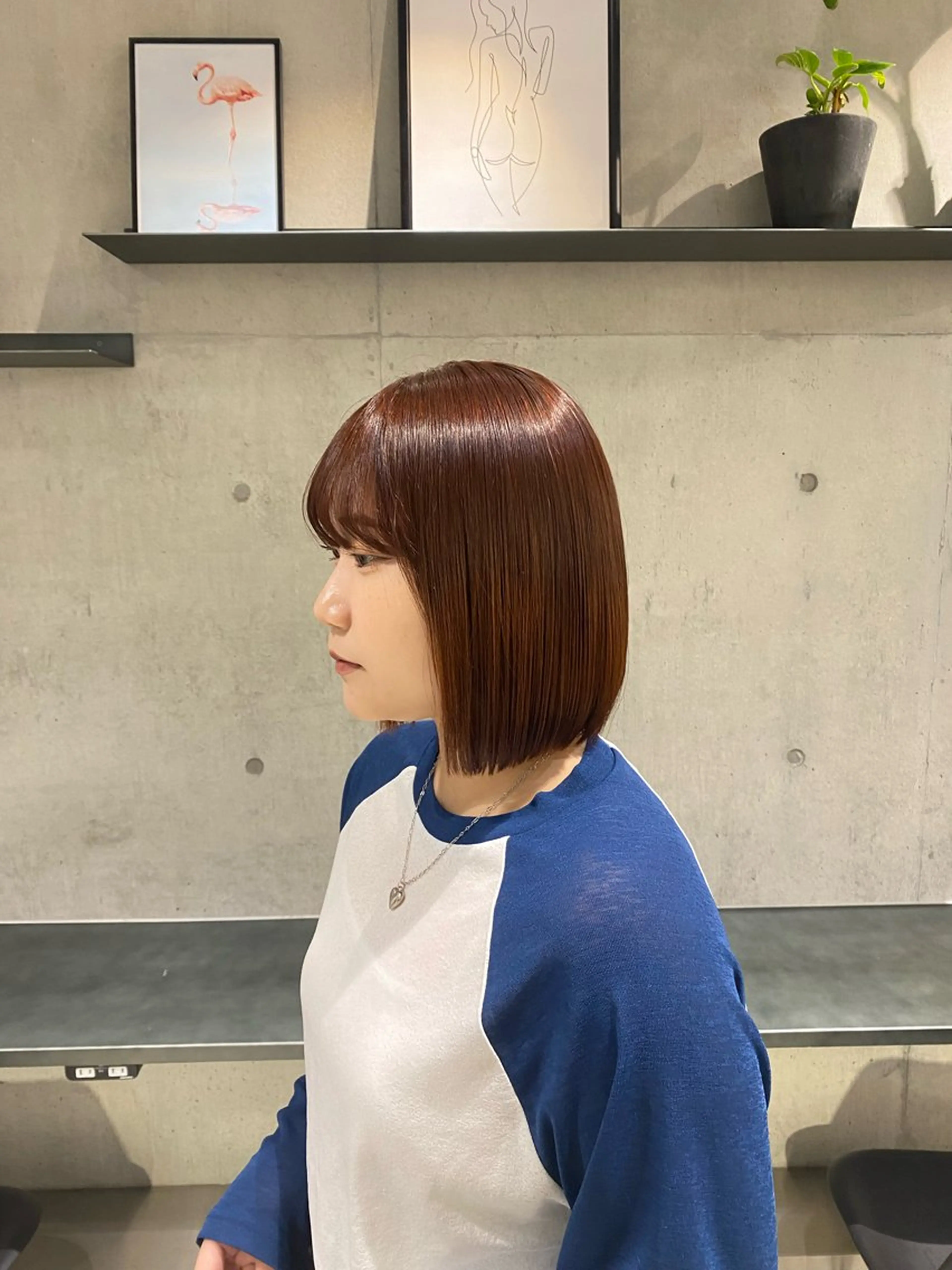 セミロング カラー ヘアアレンジ ヘアカラー トリートメント ボブ艶モテカラー🫧 カリンのヘアスタイル