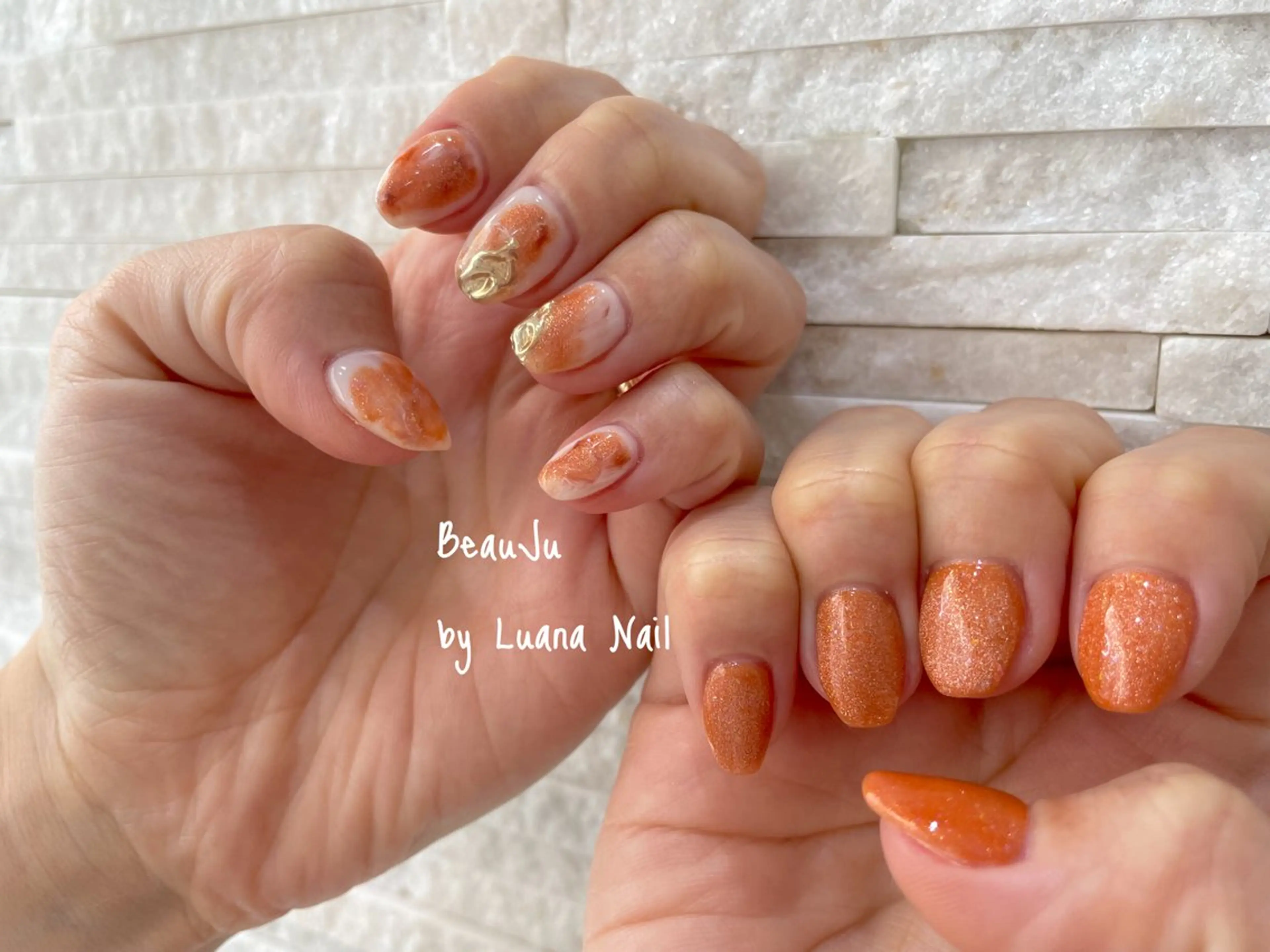 ネイル マグネットネイル ミラーネイル ハンドネイル BeauJu by Luana Nailのネイルデザイン