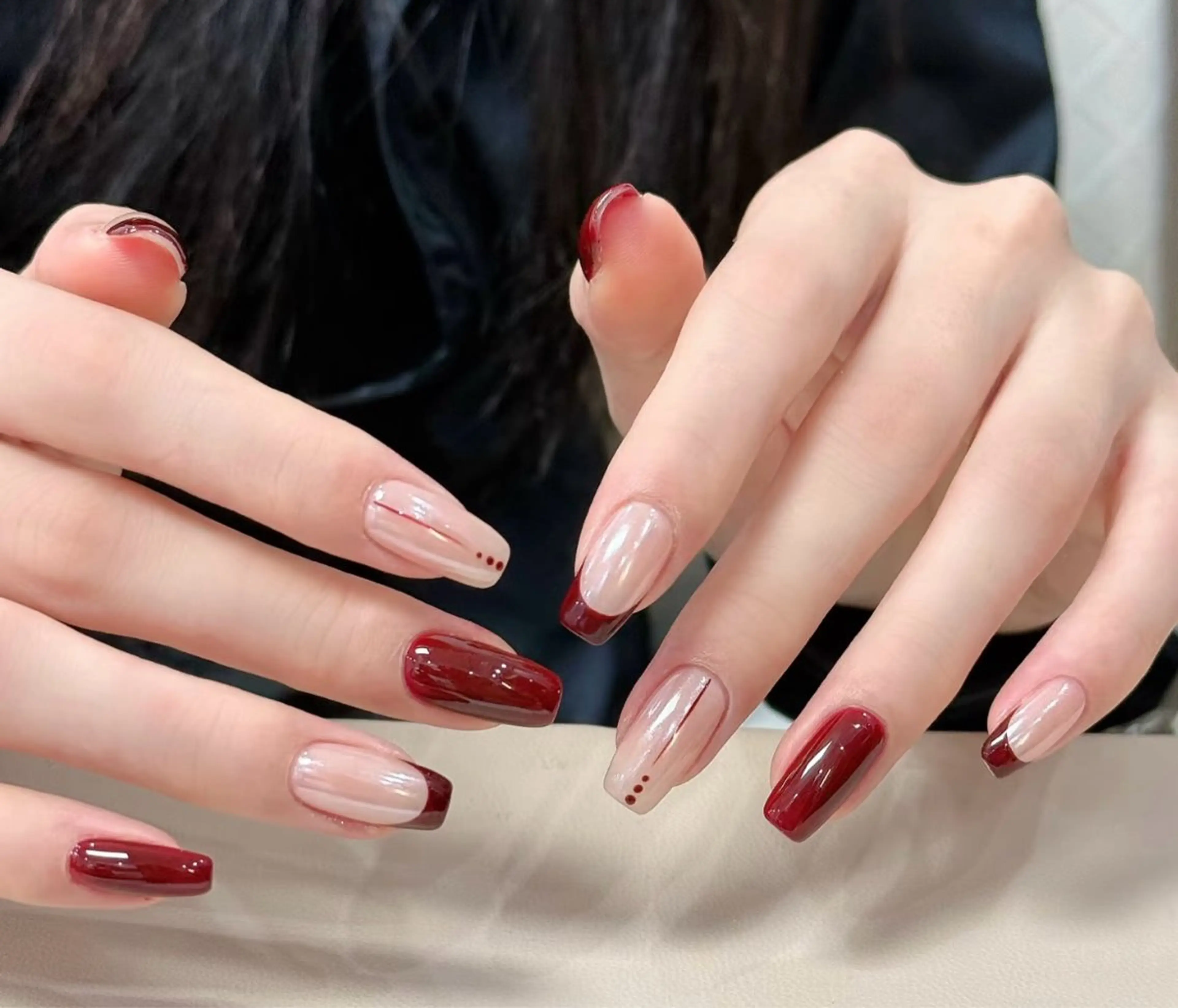 ネイル アニマル柄 アートネイル オーロラネイル べっ甲ネイル ブラウン ハンドネイル Rika Nail ellaのネイルデザイン
