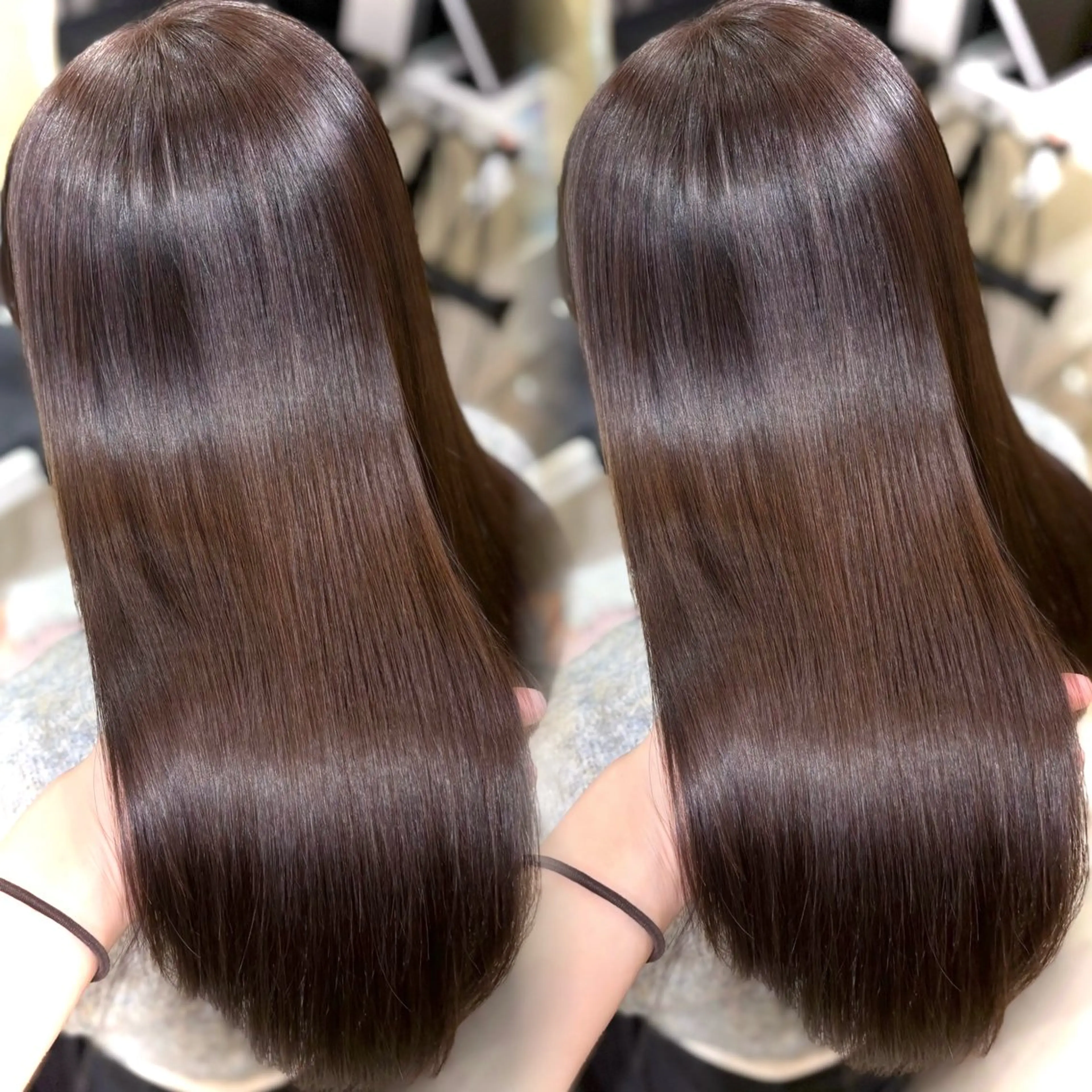 ロング カラー ブラウンカラー チョコレートブラウン カット ヘアカラー トリートメント 新宿/艶カラー 🎀エクステKANAのヘアスタイル