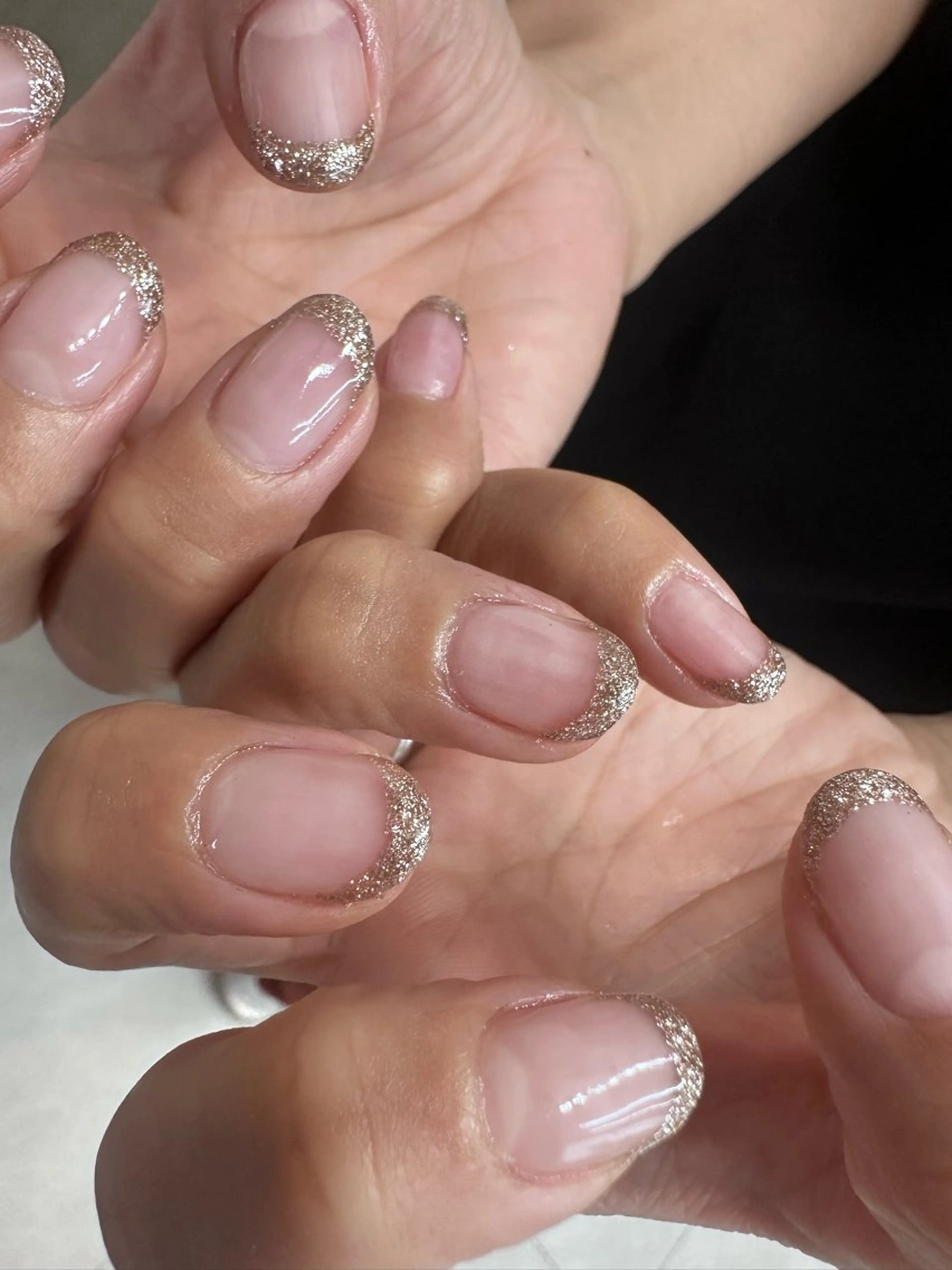 ネイル 入学式 フレンチネイル キラキラネイル Msis Beauty Salon　夙川店【エムシス】所属・Y. chihoのネイルデザイン