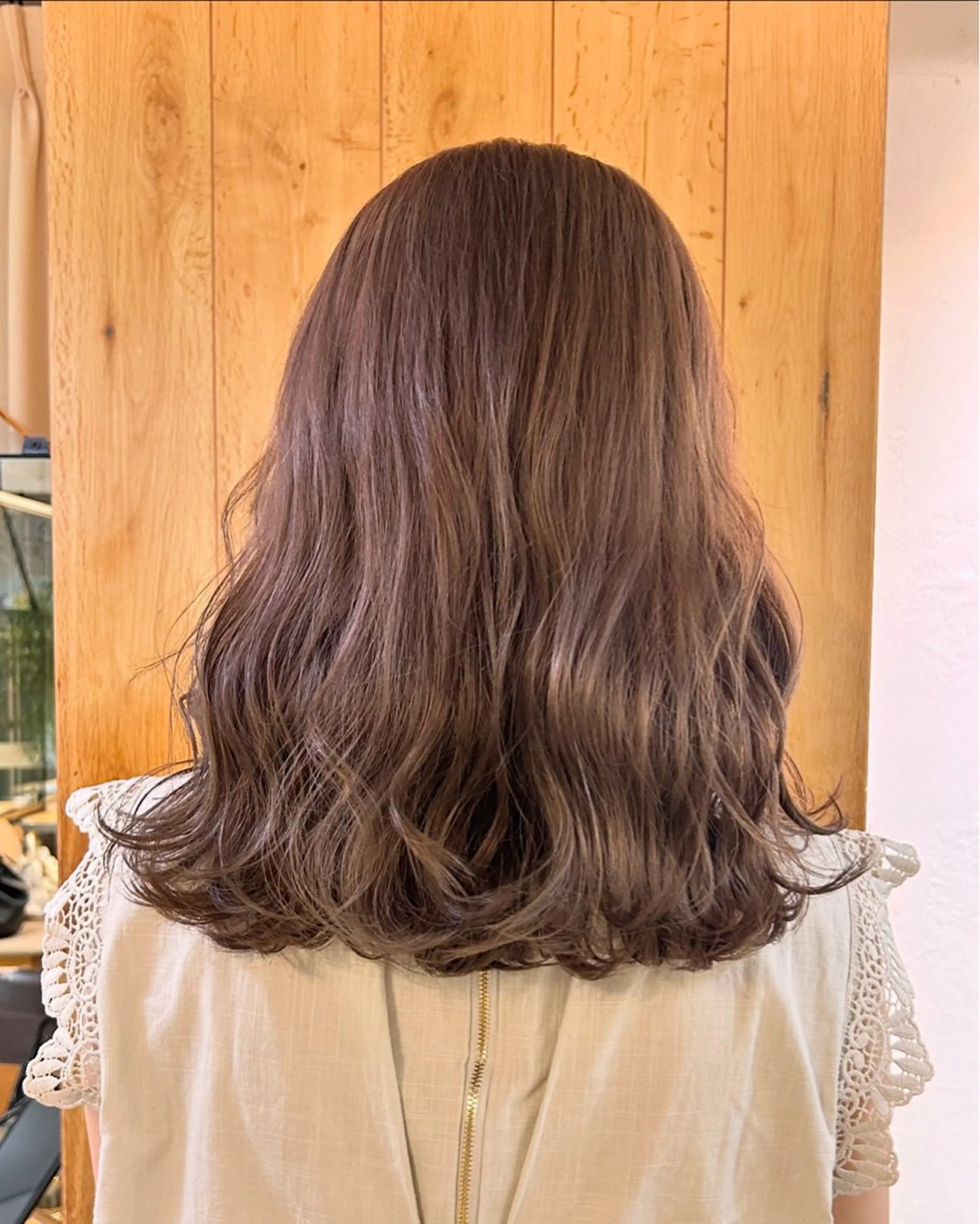 ミディアム カラー ヘアカラー トリートメント じゅわっと暖色カラー 🍊Moemiのヘアスタイル