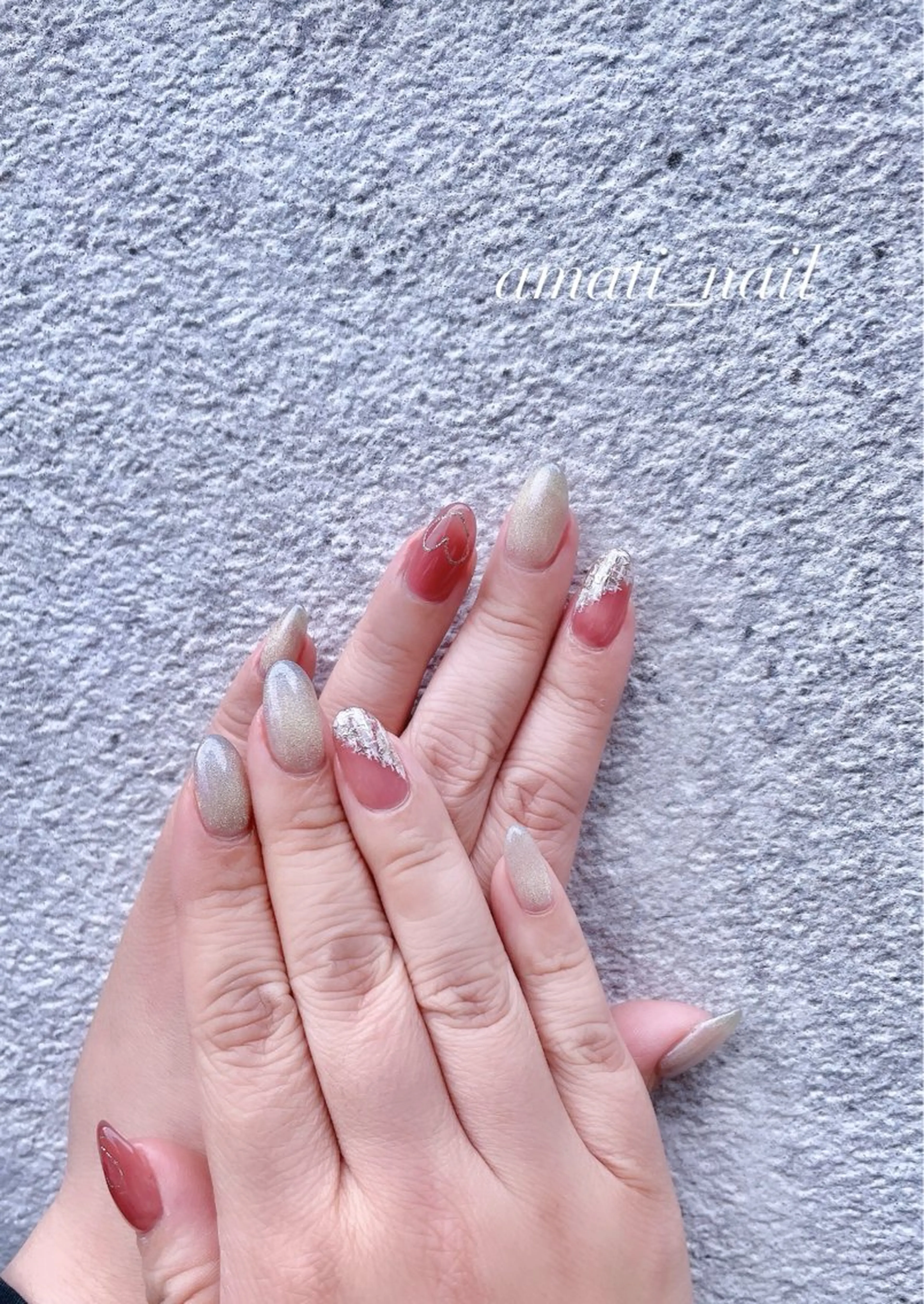 ネイル フットネイル ジェルネイル マグネットネイル ミラーネイル ニュアンスネイル ハンドネイル amati_nail TAKAKOのネイルデザイン