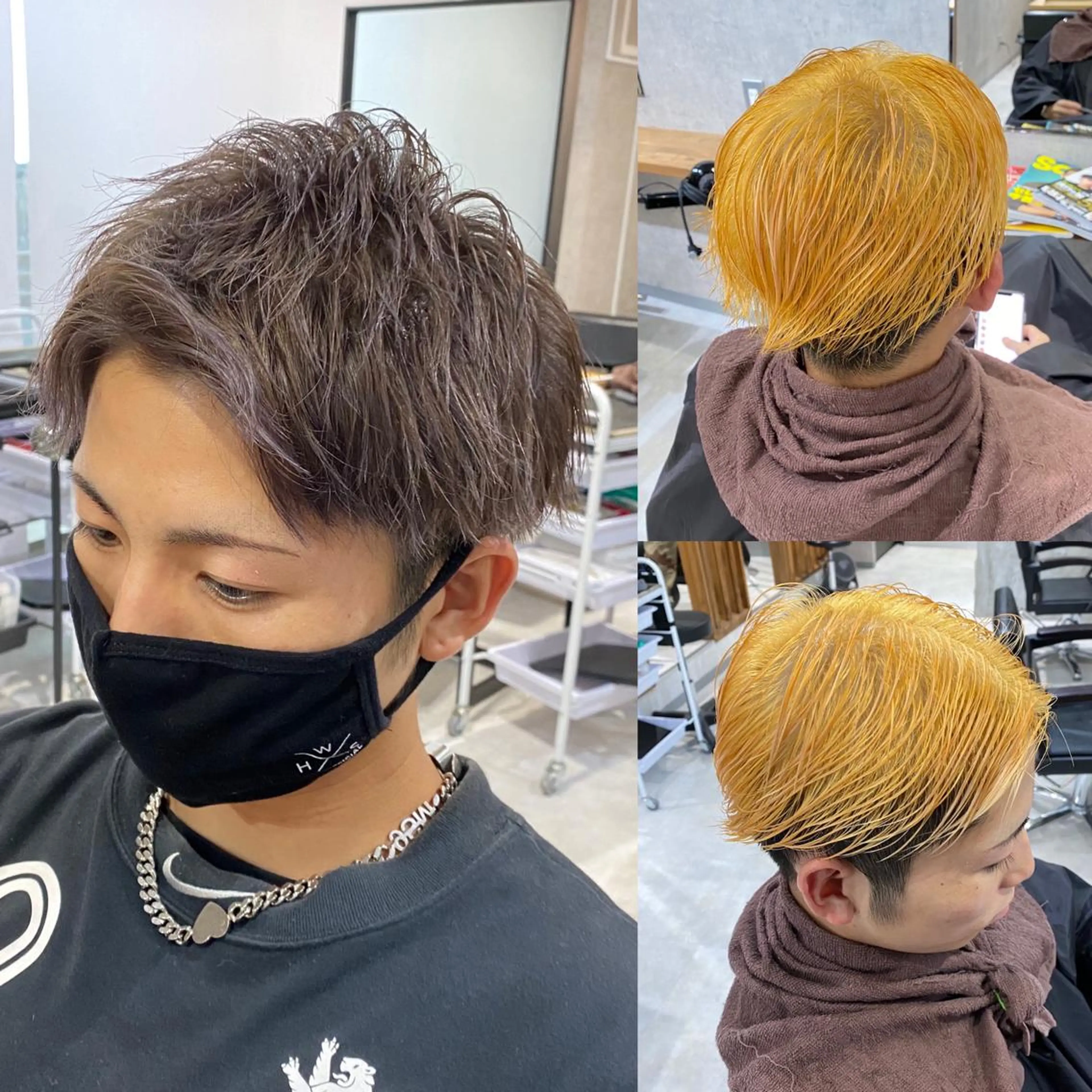 カラー メンズ メンズブリーチ ブリーチ グレージュ KAITO メンズ特化美容師のヘアスタイル