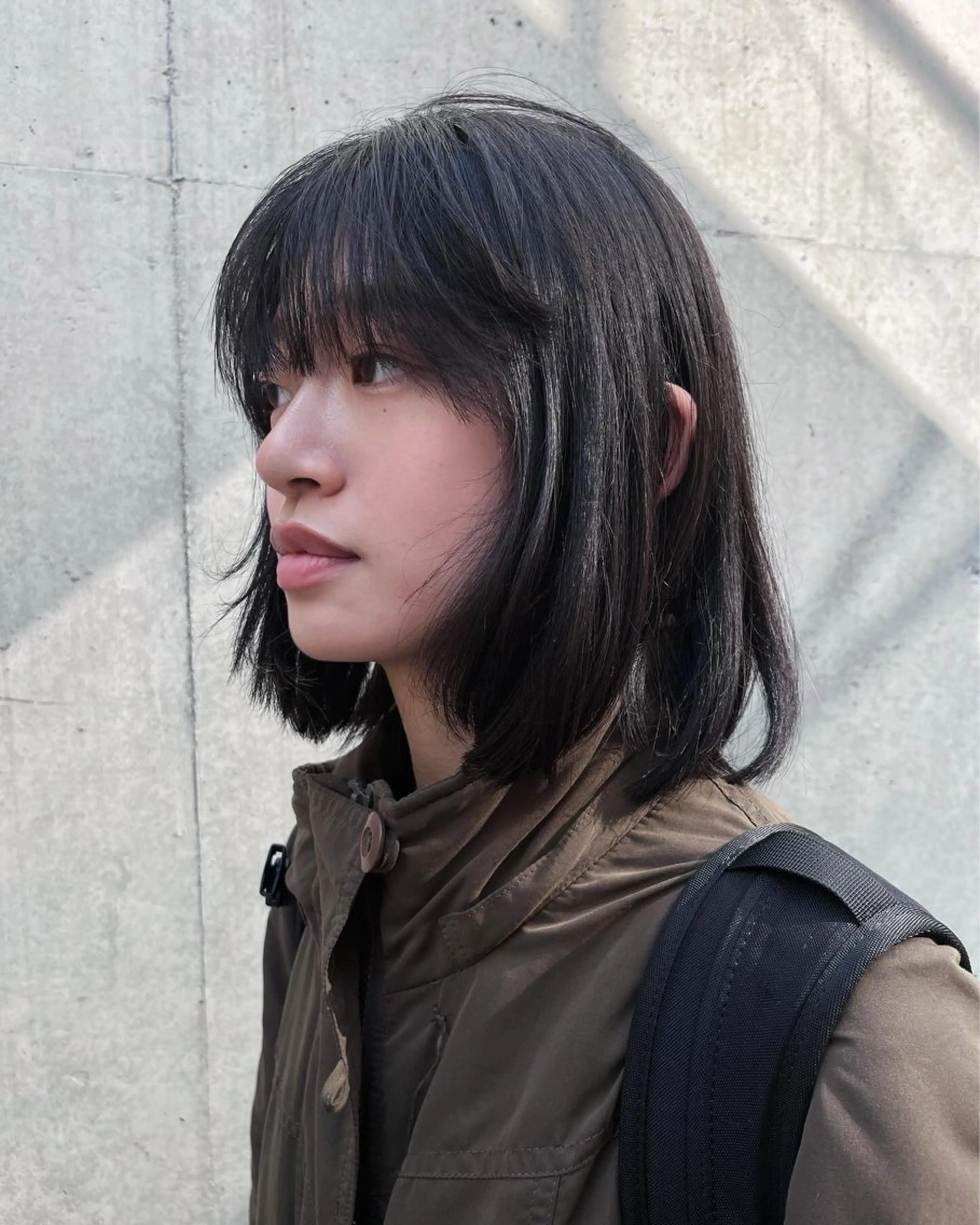 ミディアム ボブ トリートメント カット トリートメント Vicky オリーブ メンズカジュアルのヘアスタイル