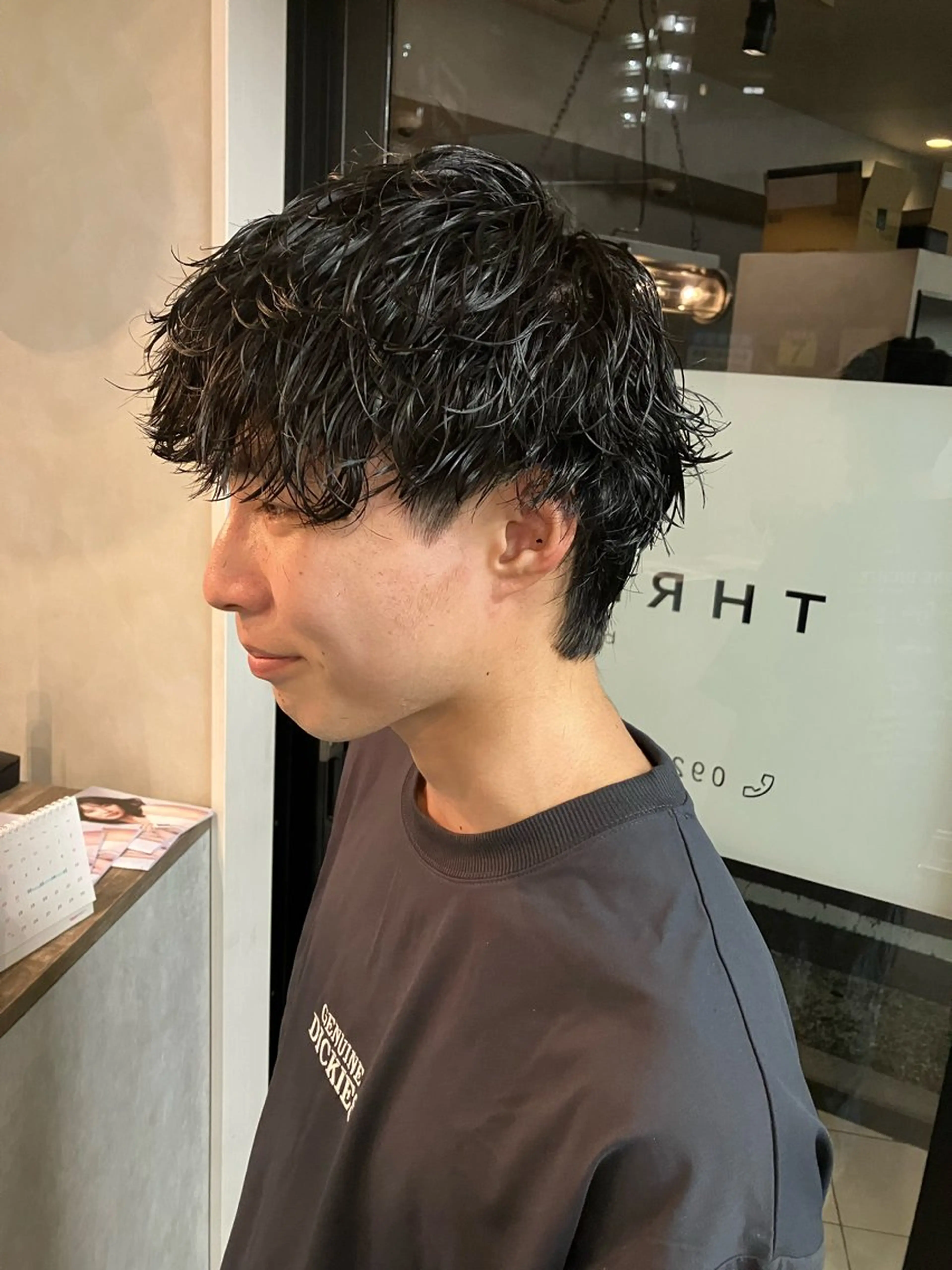 ショート パーマ メンズ カット パーマ 透明感カラー/ 髪質改善町田佑人のヘアスタイル