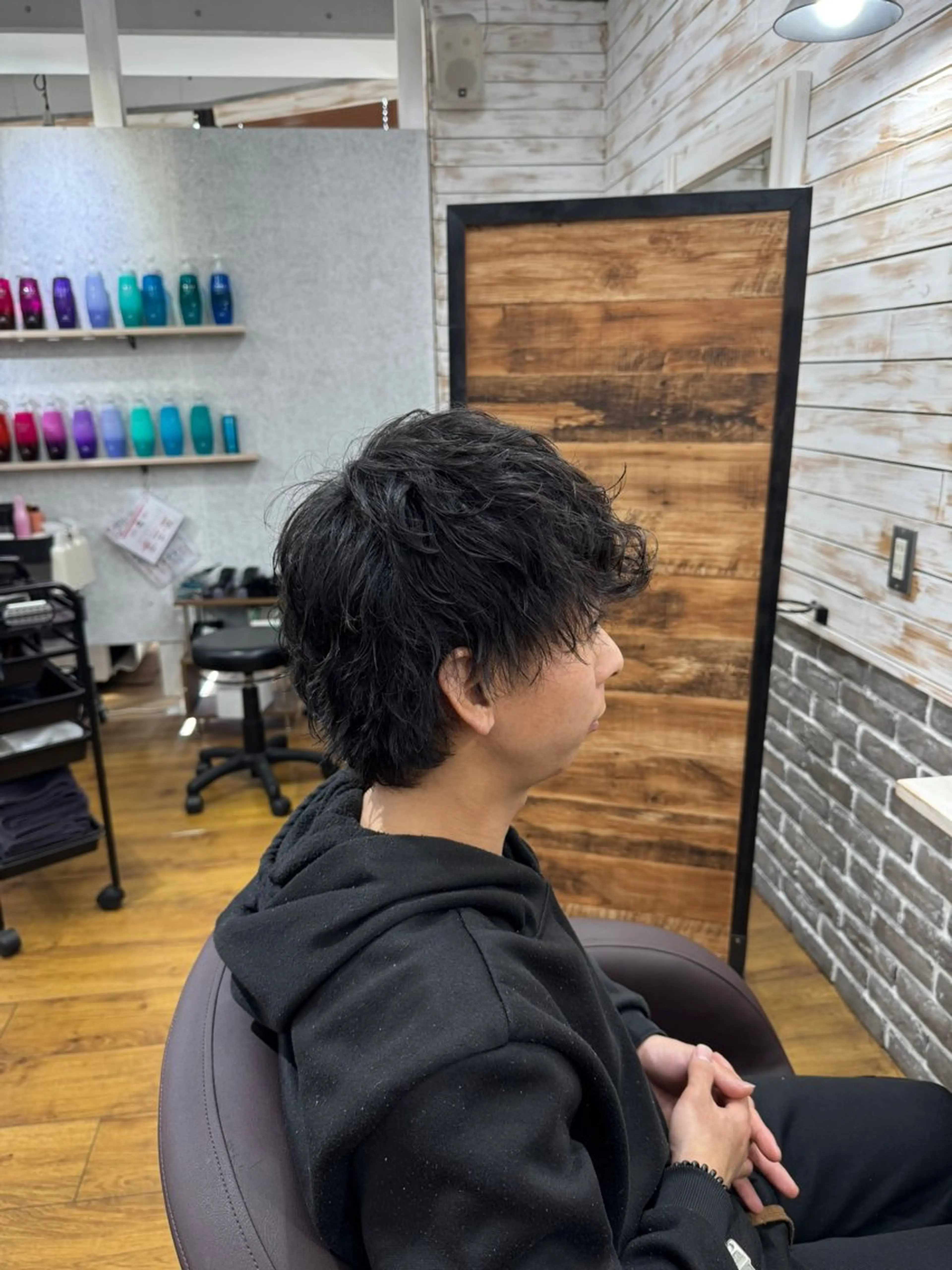 ショート パーマ ウルフカット 東 拓己のヘアスタイル