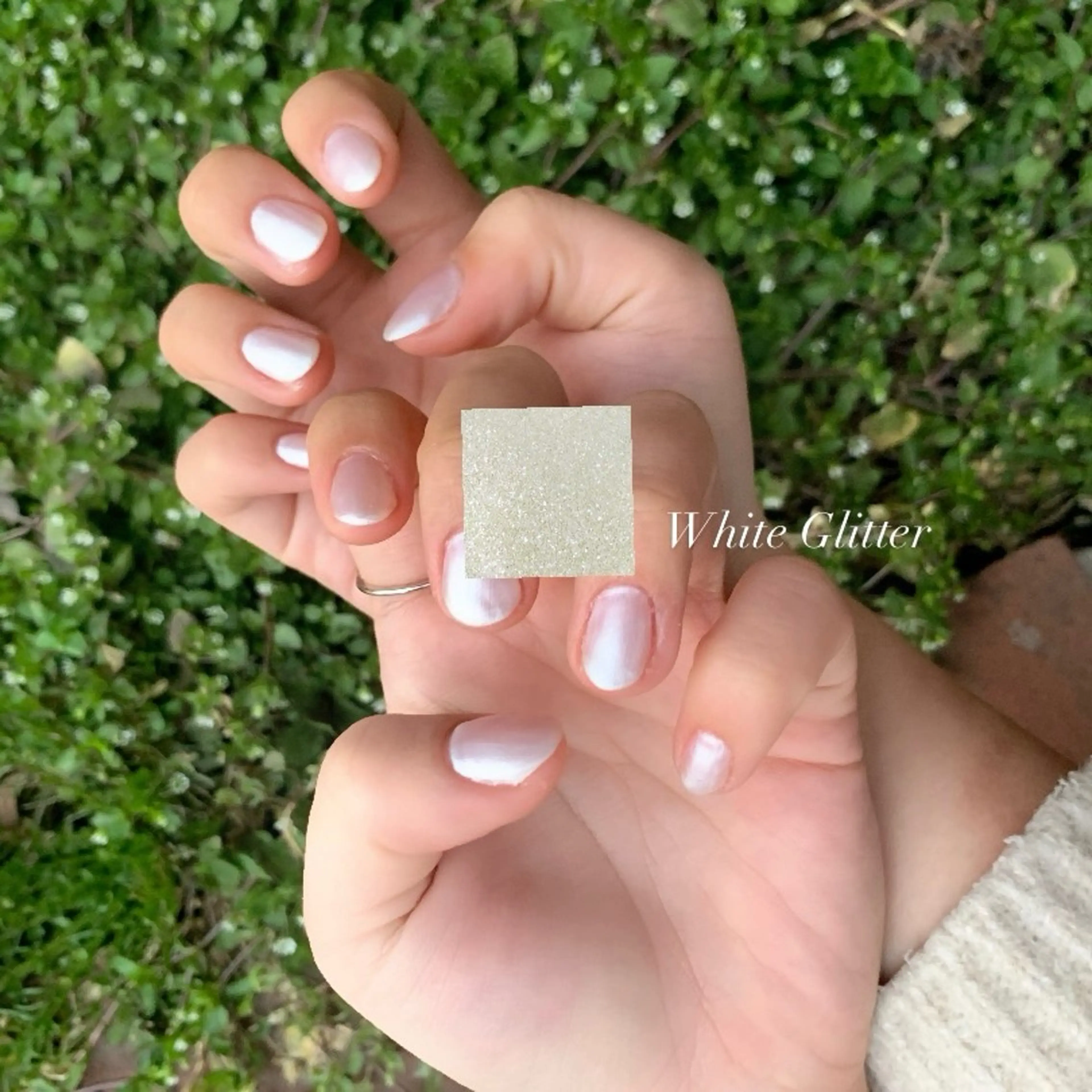 ネイル ラメ(グリッター) ホワイト yui kanekoのネイルデザイン