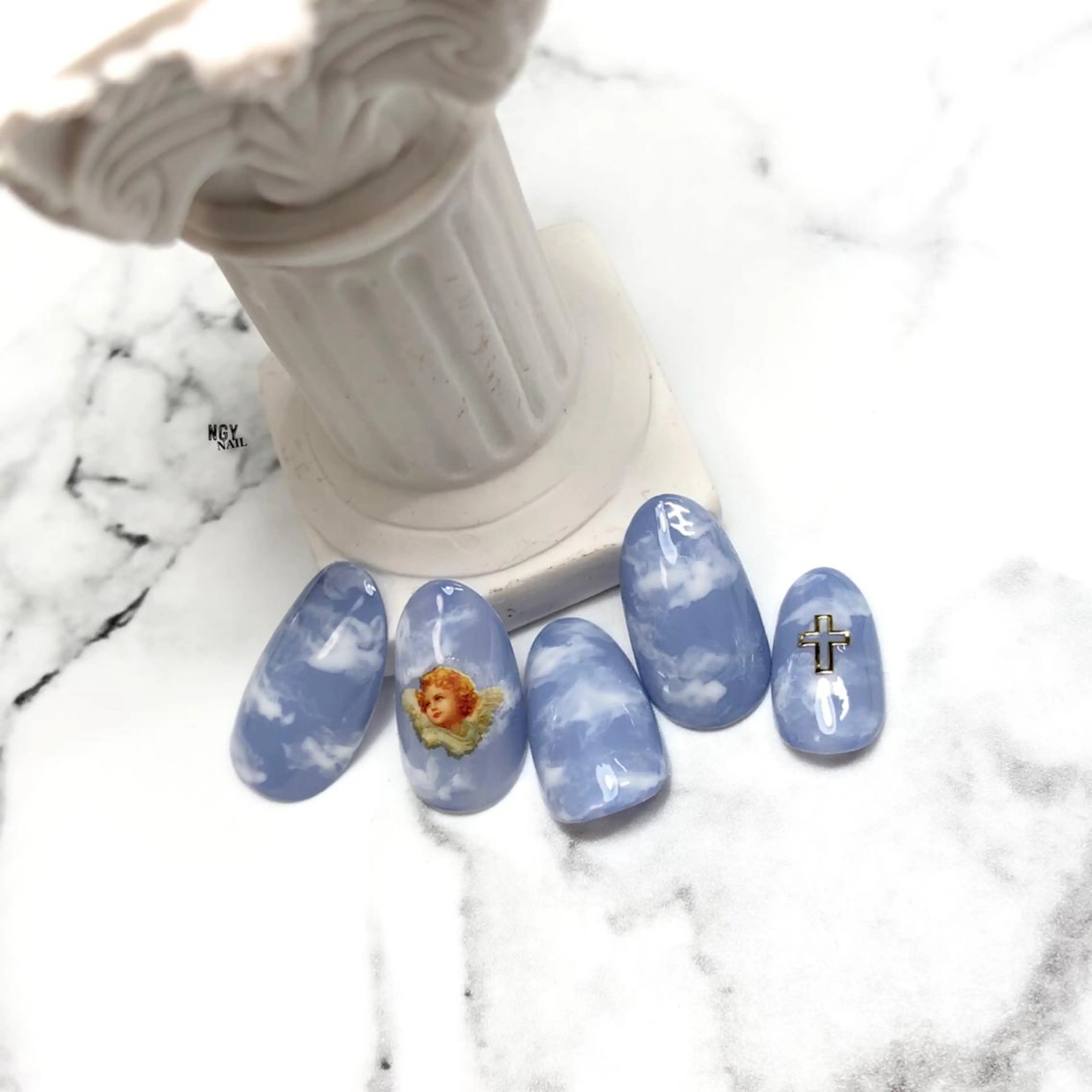 ネイル ブルー ワンカラーネイル ハンドネイル NAIL NOWのネイルデザイン