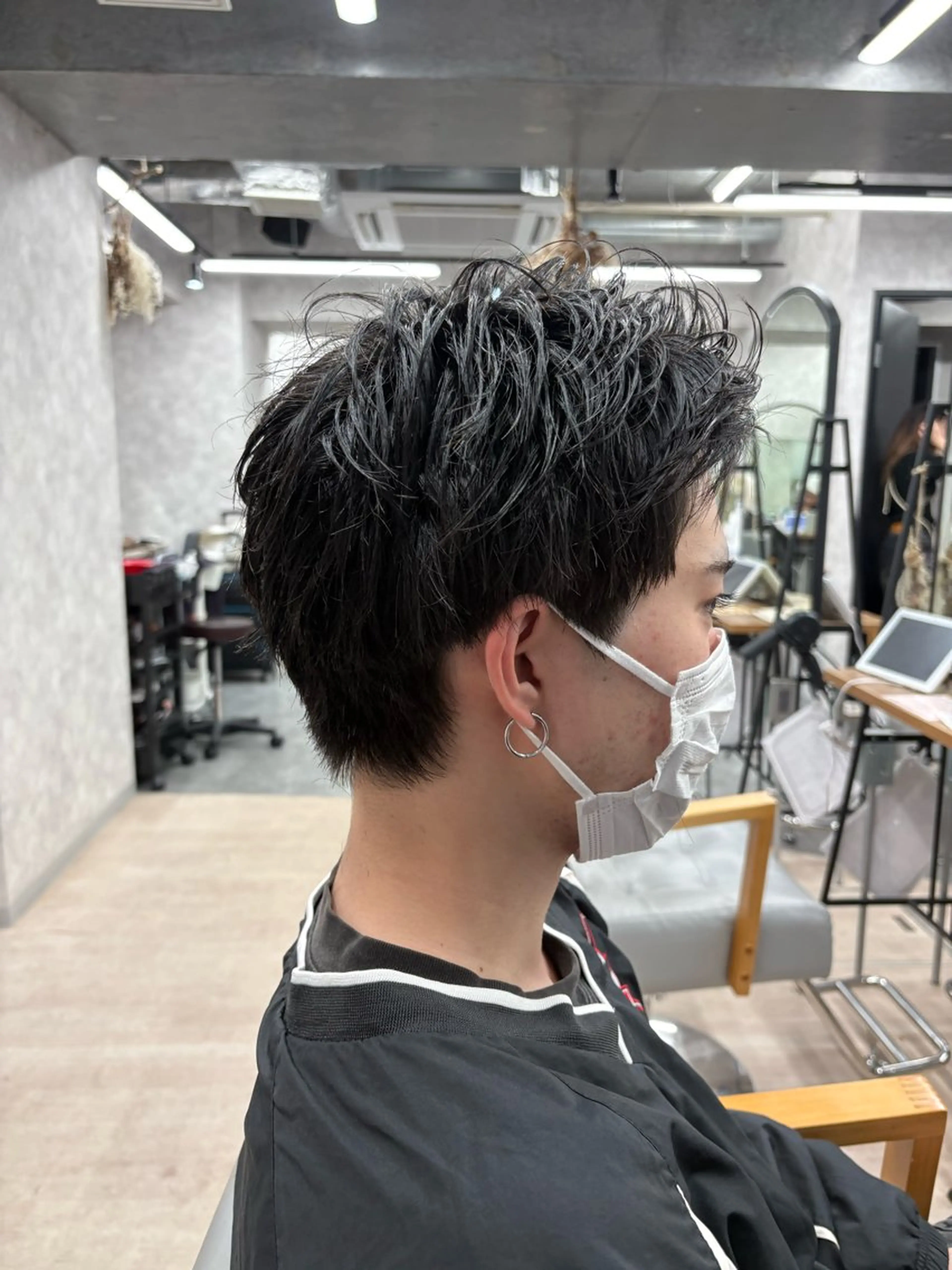 ショート メンズ カット ヘアセット メンズパーマ特化 🔥韓国ヘア職人🔥のヘアスタイル