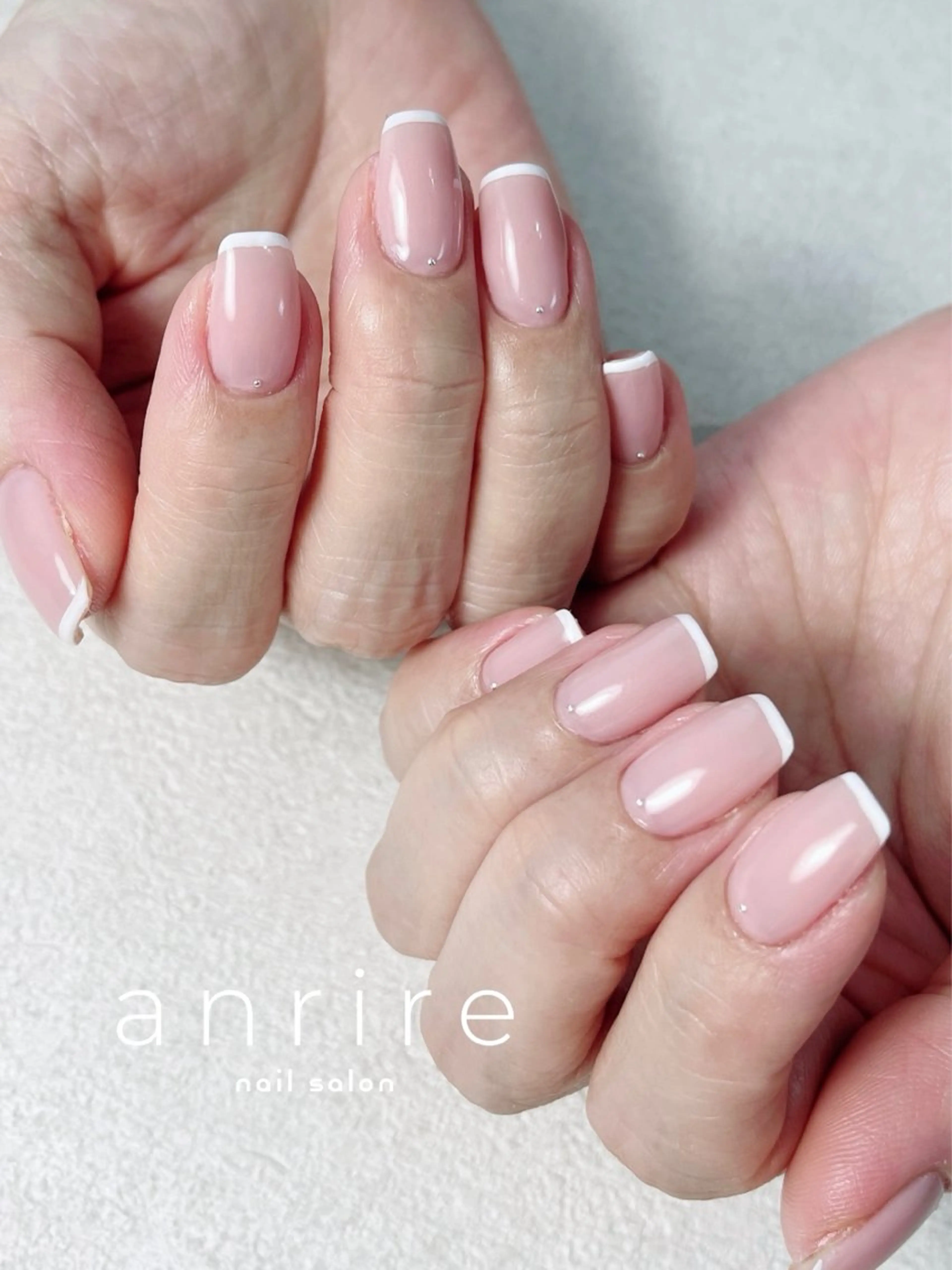 ネイル フレンチネイル ジェルネイル オフィスネイル パラジェル ピンク ハンドネイル nailsalon anrireのネイルデザイン