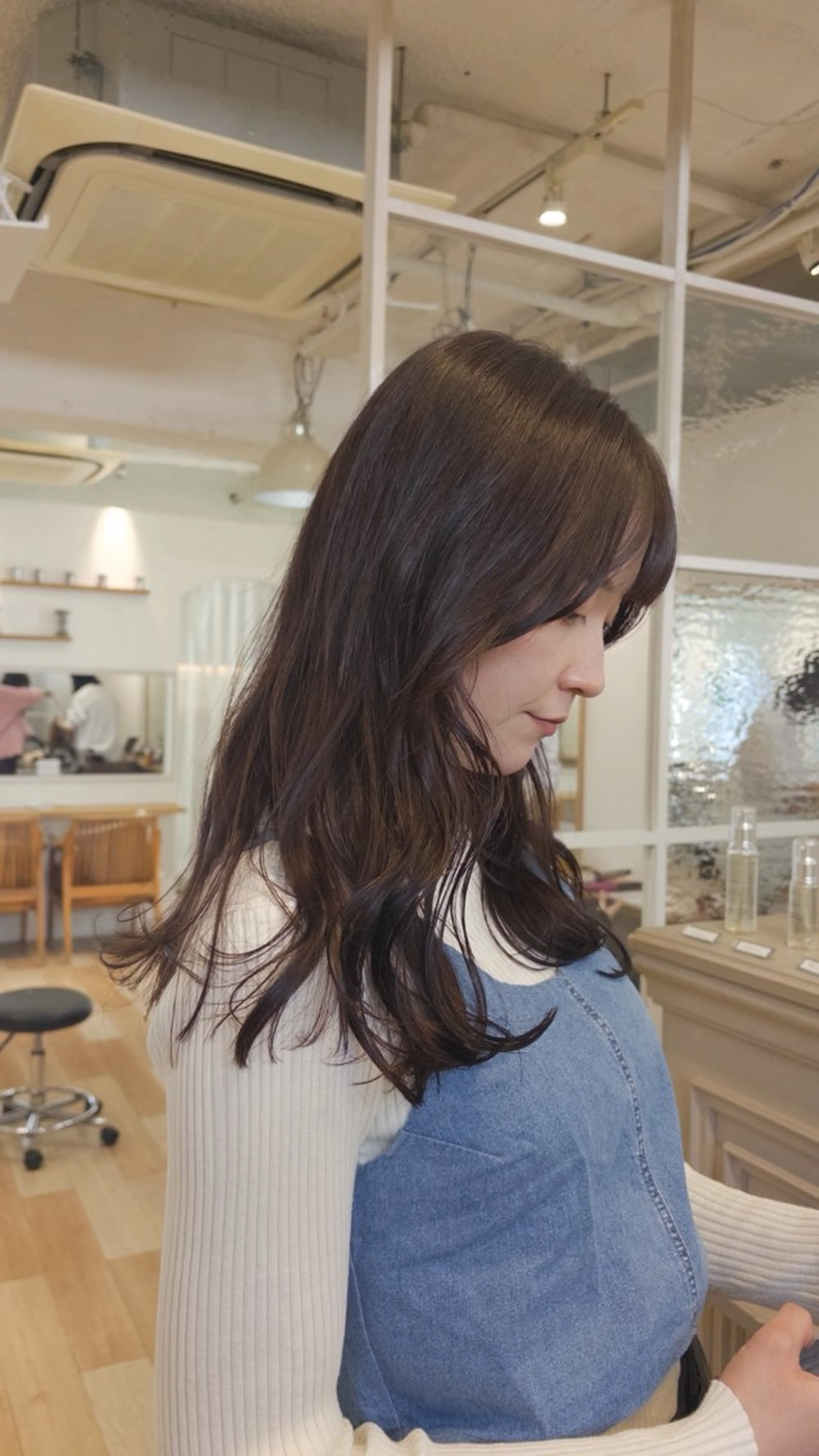 ミディアム カラー カット ヘアカラー トリートメント じゅわっと暖色カラー 🍊Moemiのヘアスタイル