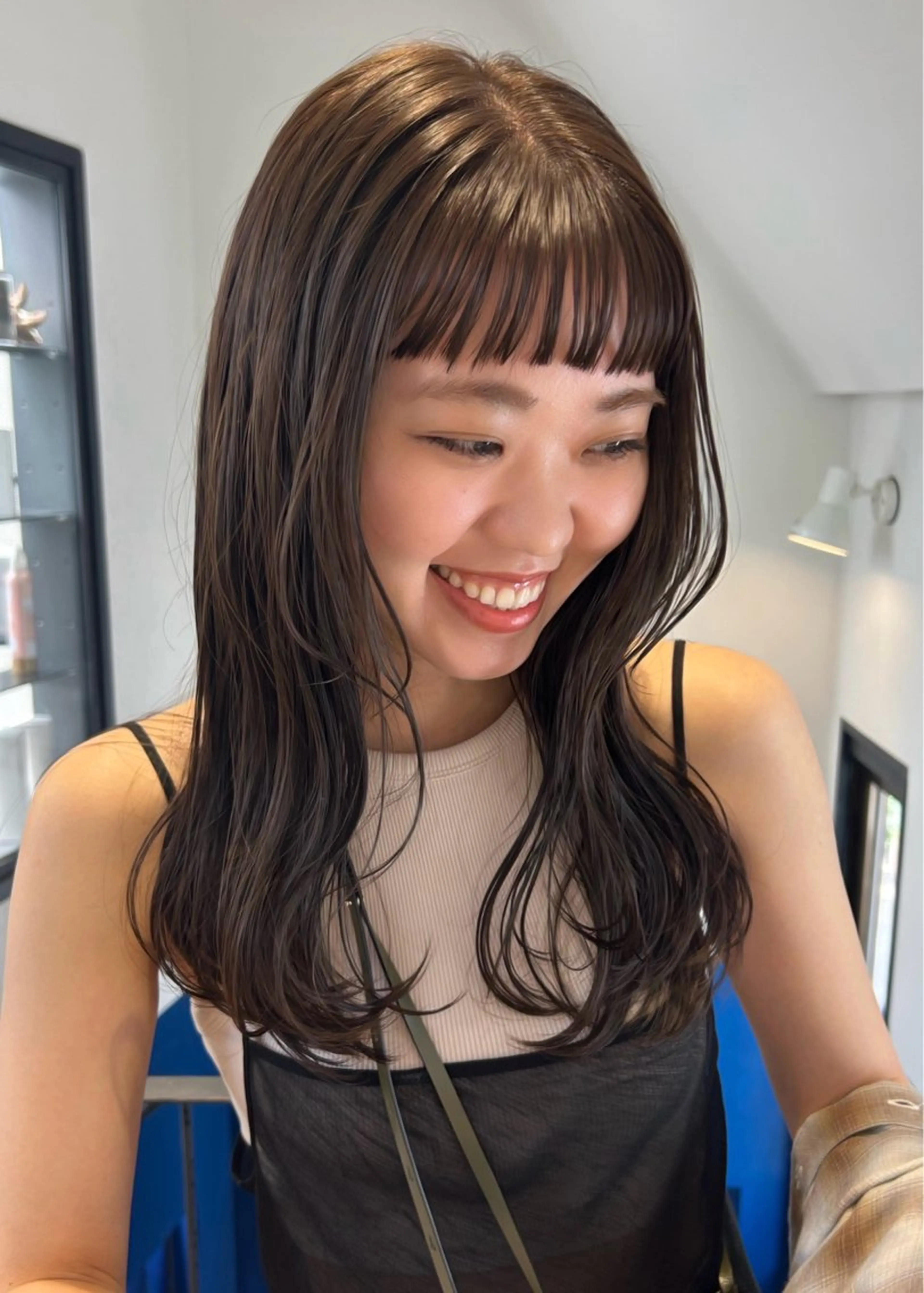 セミロング カラー パーマ ヘアアレンジ メンズ ヘアカラー トリートメント レイヤー/透明感/ ブリーチなし/わかなのヘアスタイル