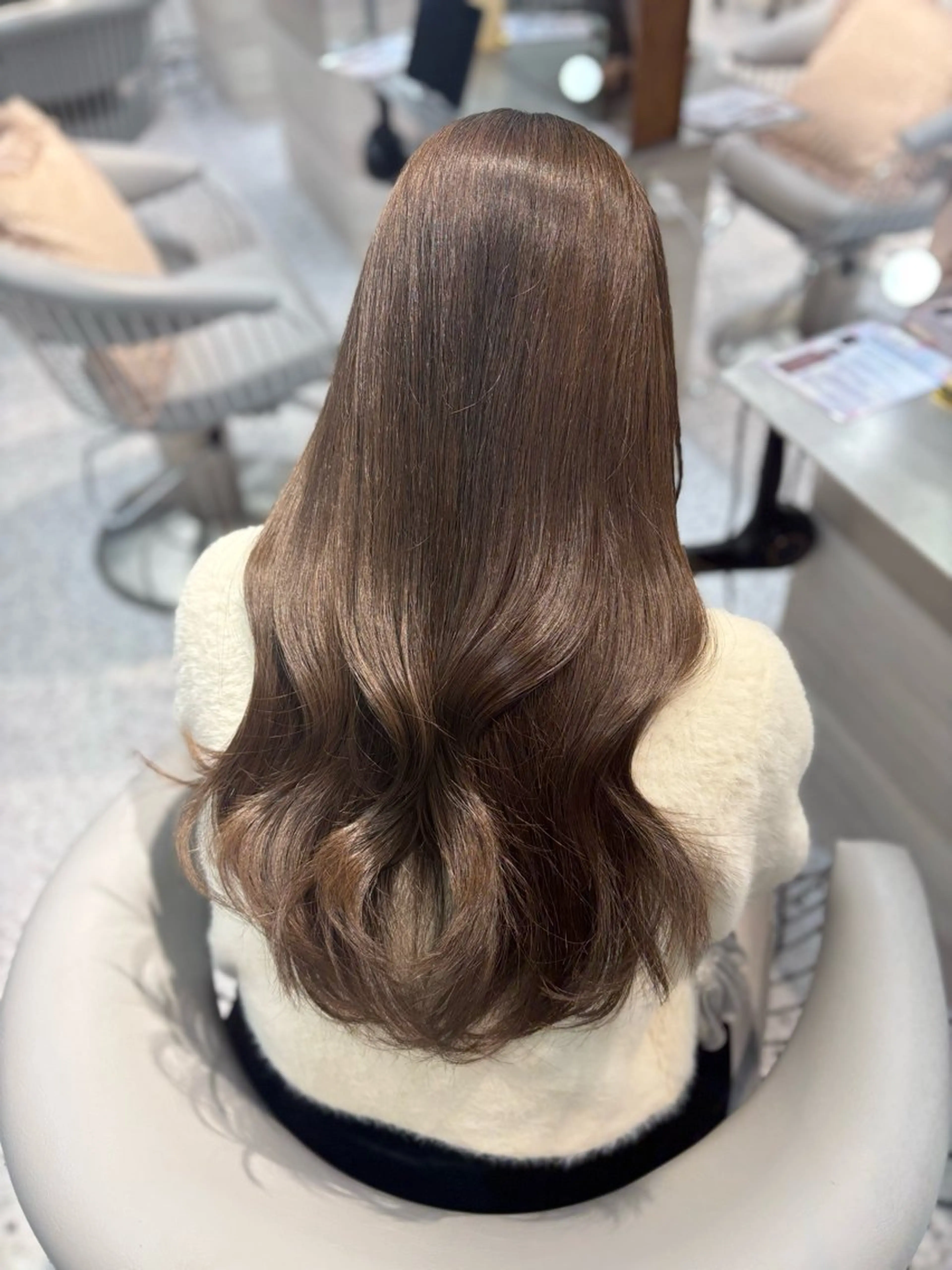 ロング カラー カット ヘアカラー トリートメント yui🎀ブリーチ なしベージュ／博多のヘアスタイル