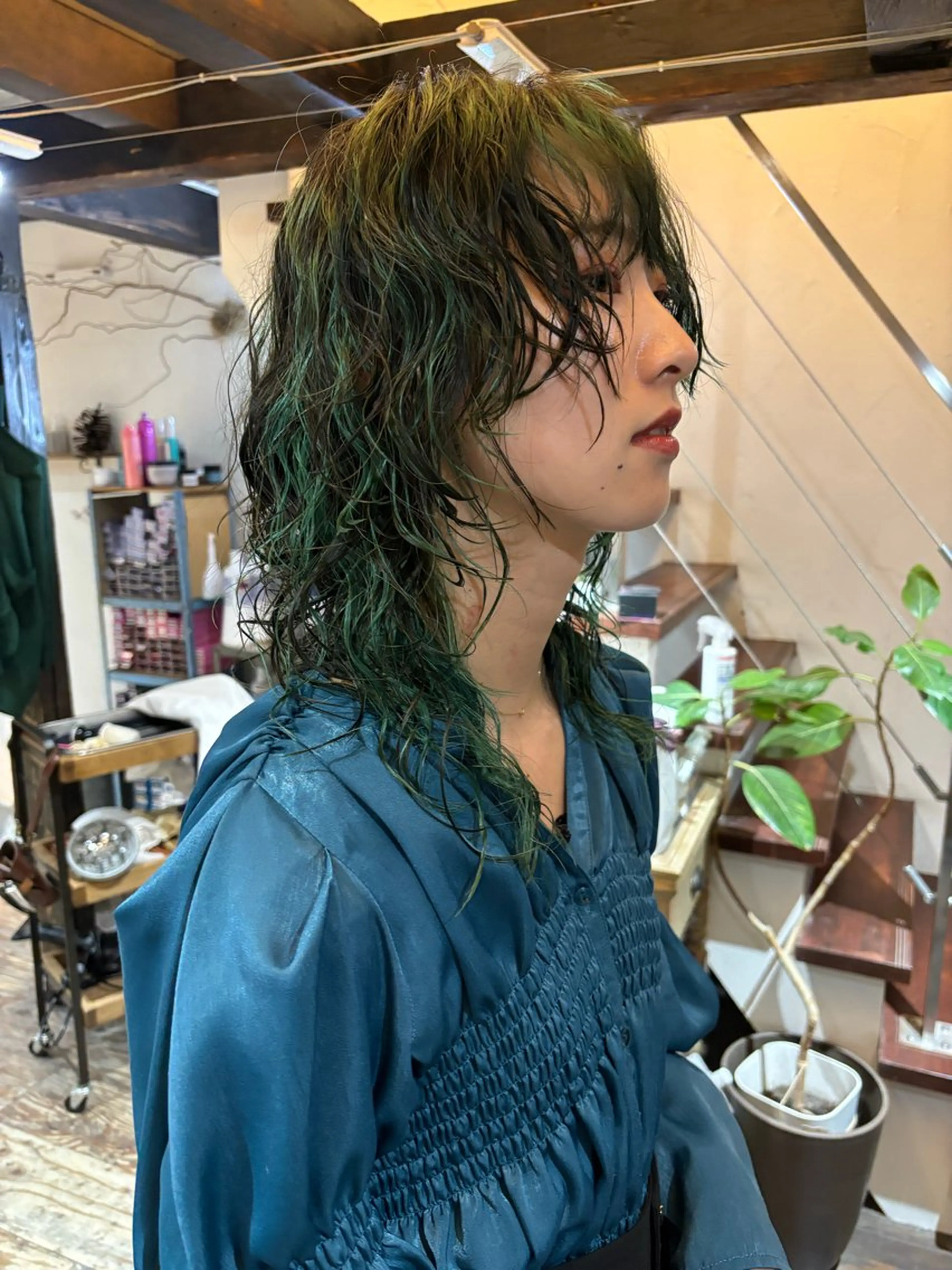 ミディアム パーマ 大石 朱純のヘアスタイル