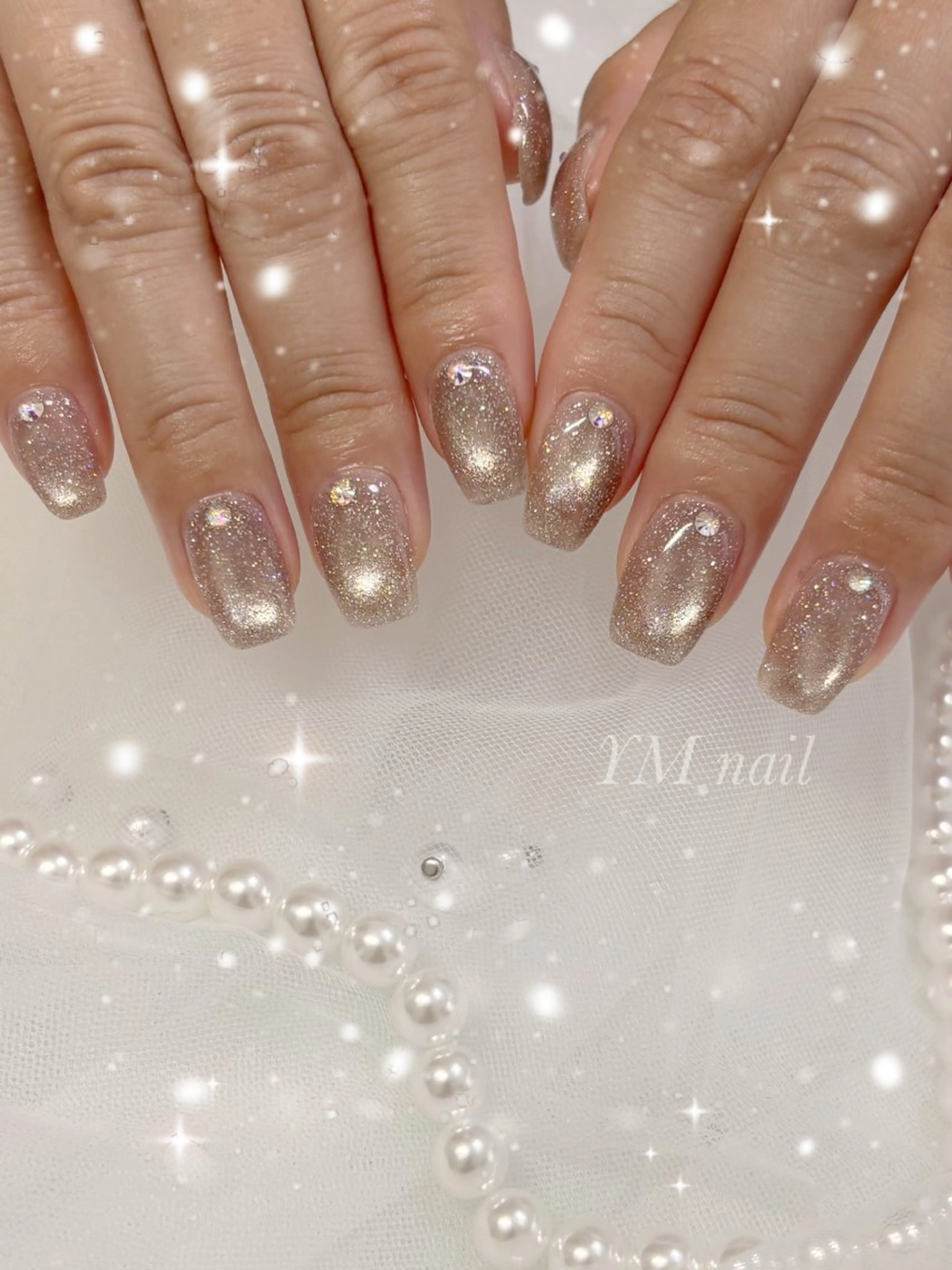 ネイル フラッシュネイル キラキラネイル マグネットネイル ハンドネイル YM nailのネイルデザイン