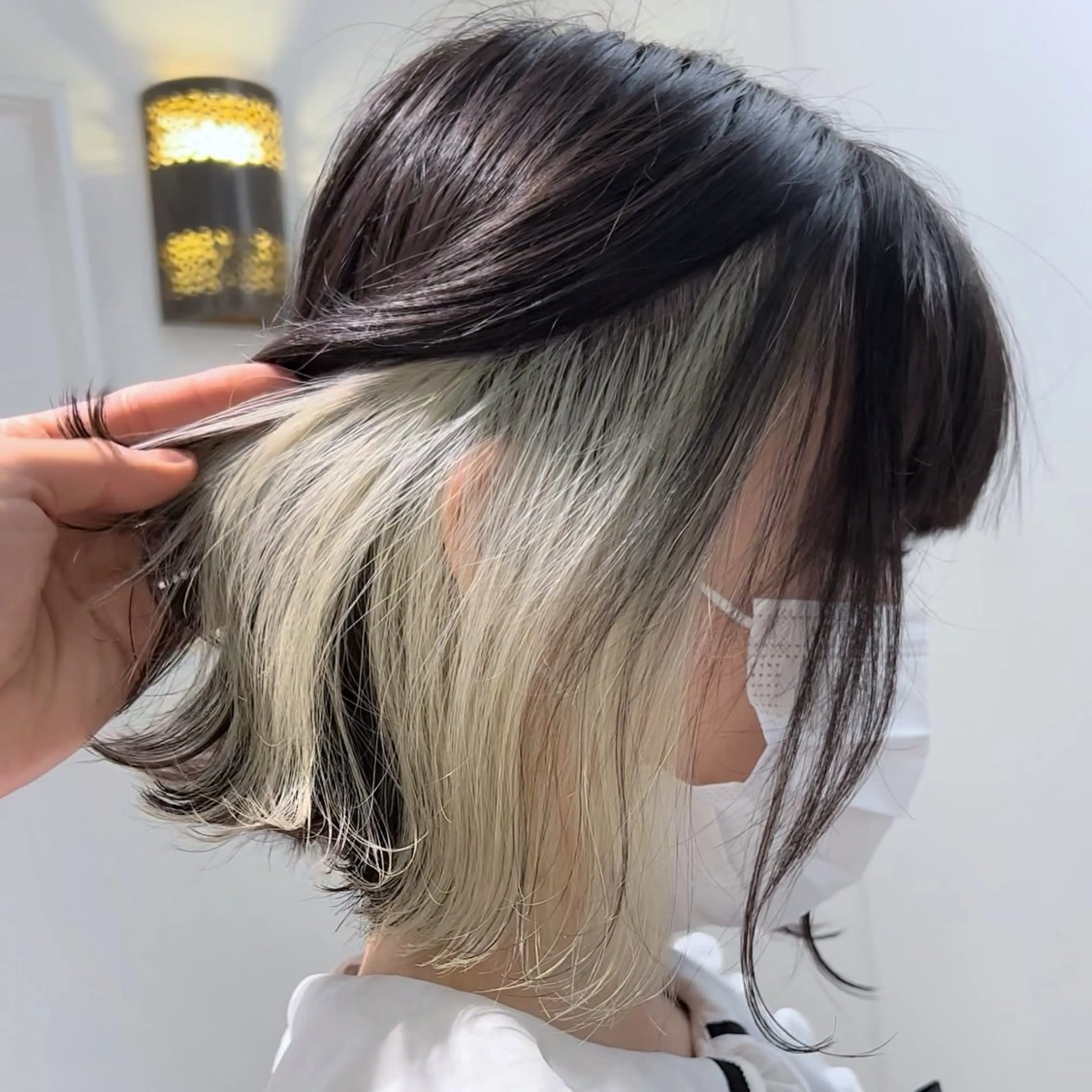 ミディアム カラー ベージュカラー ブリーチ ホワイトベージュ カット ヘアカラー トリートメント ブリーチなし/暖色/ 透明感/ririkaのヘアスタイル