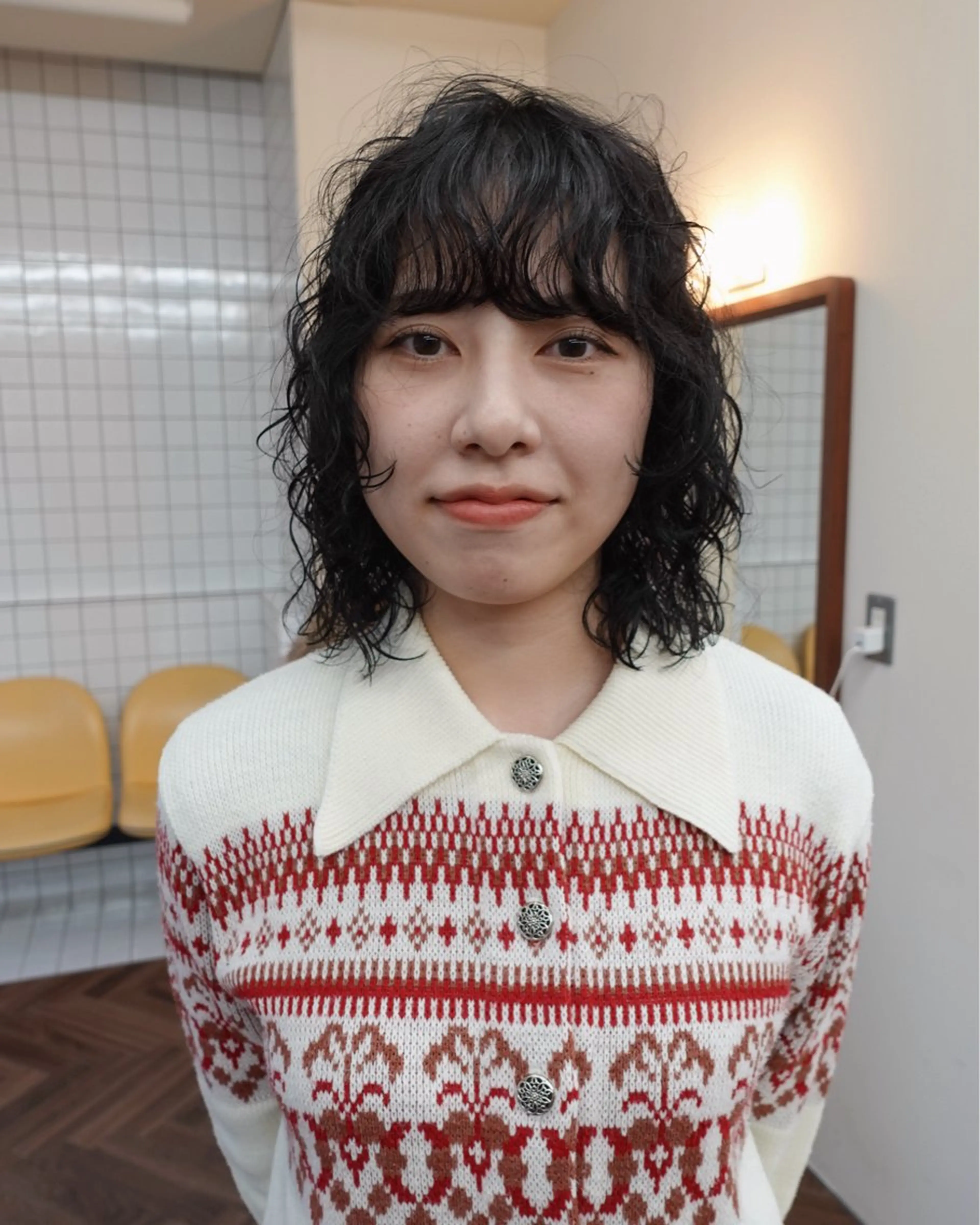 ミディアム パーマ ボブパーマ/パーマ ウルフパーマのヘアスタイル