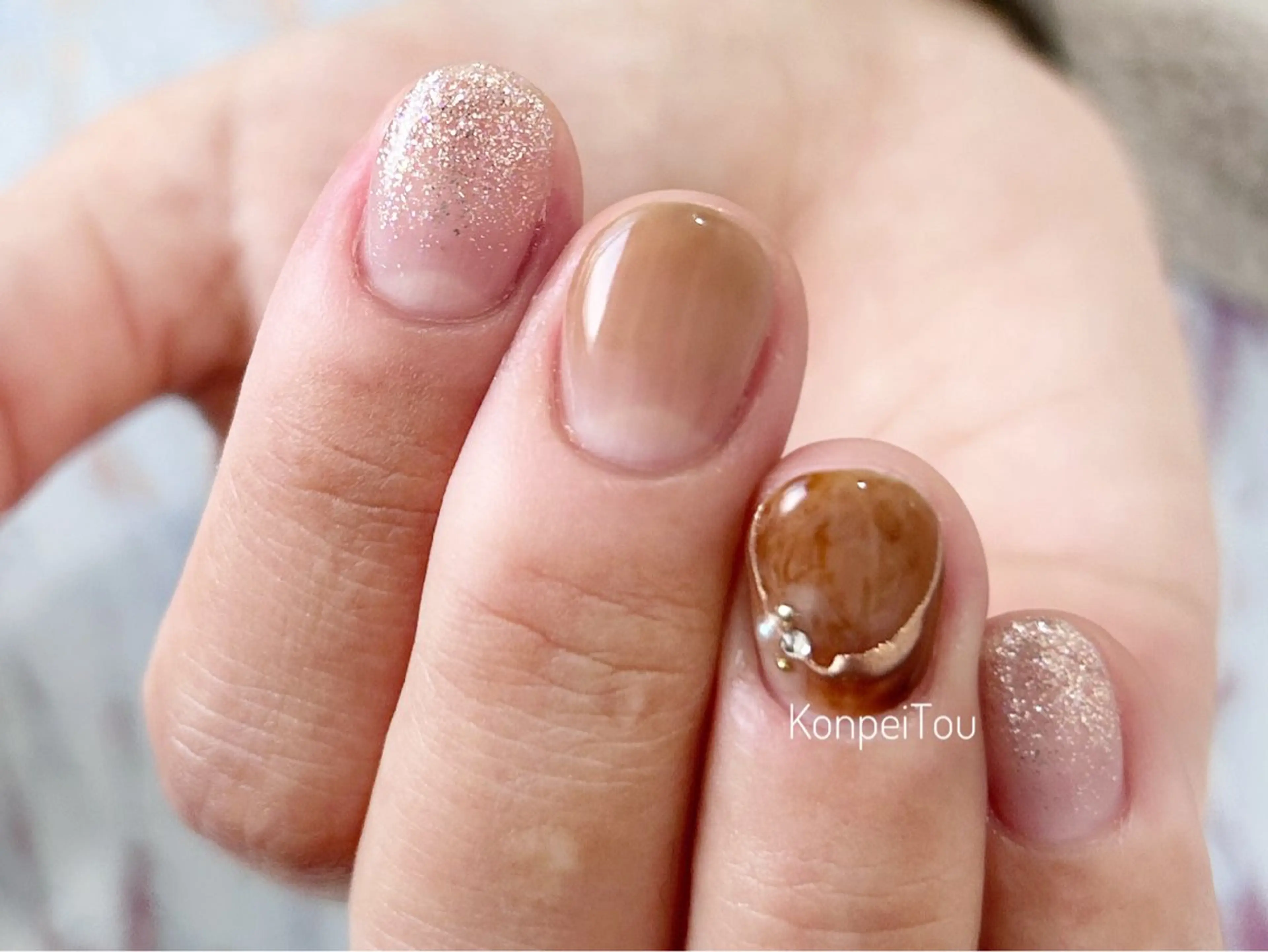 ネイル ハンドネイル おうちのネイルサロン konpeiTou〜こんぺいとう〜所属・おうちのネイルサロン KonpeiTouのネイルデザイン