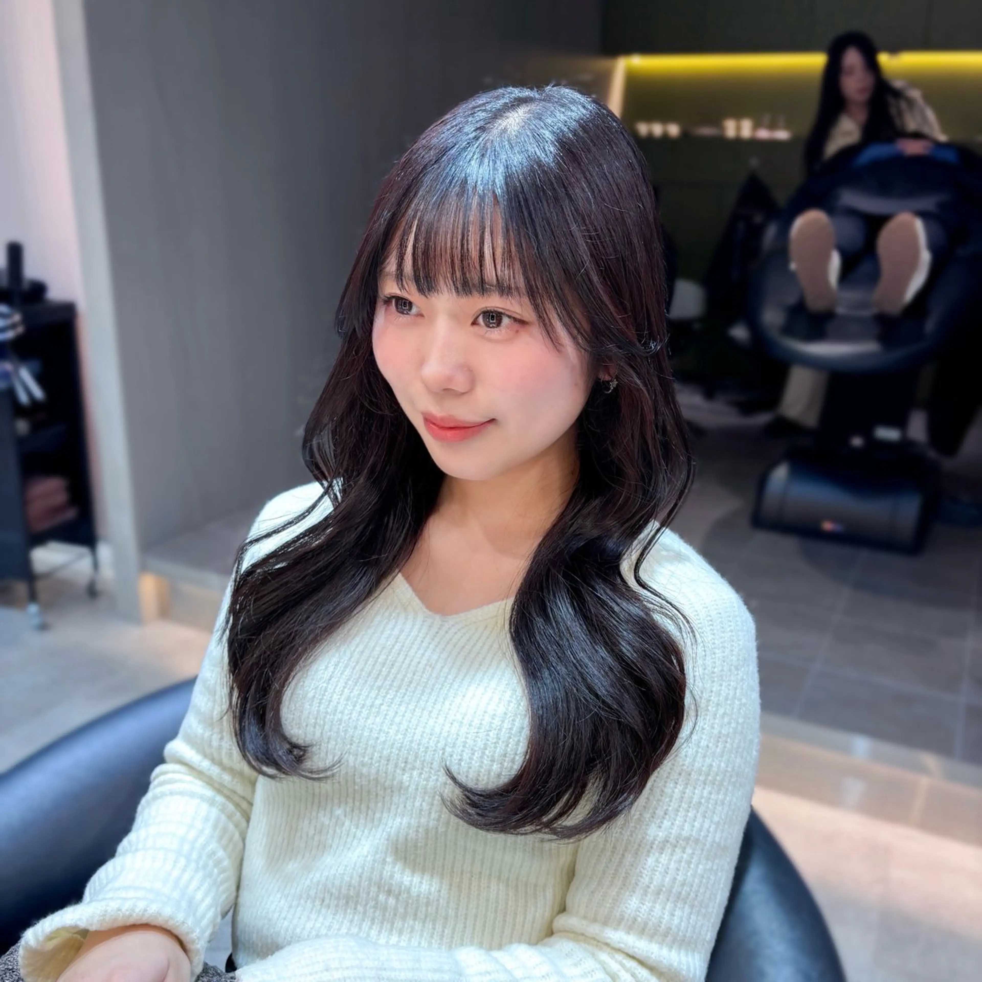 セミロング カラー カット ヘアカラー トリートメント 髪質改善/縮毛矯正/ 韓国ヘア/矢野のヘアスタイル