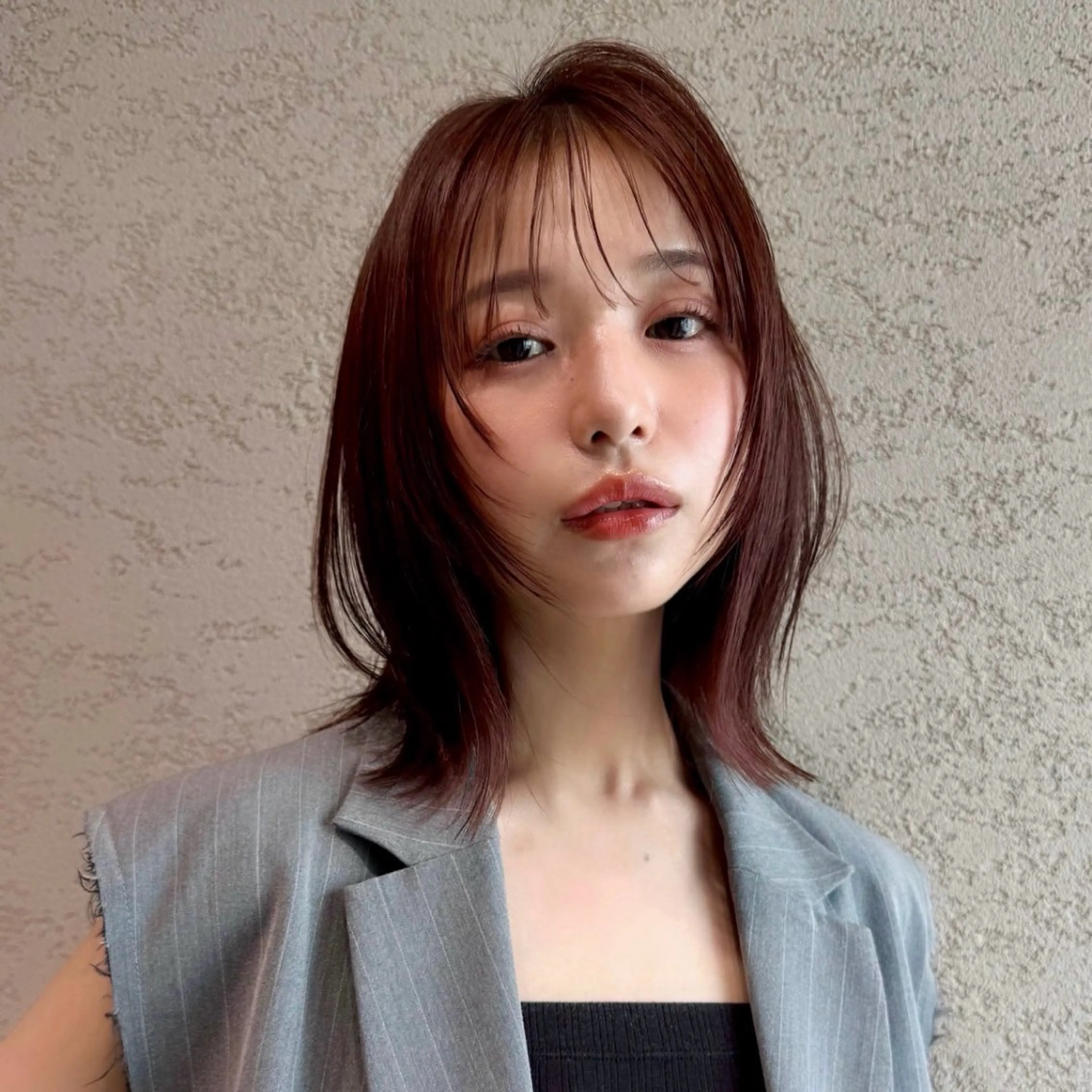 ミディアム カラー 似合わせカット カット ヘアカラー トリートメント レイヤー/髪質改善 Lond ambreのヘアスタイル