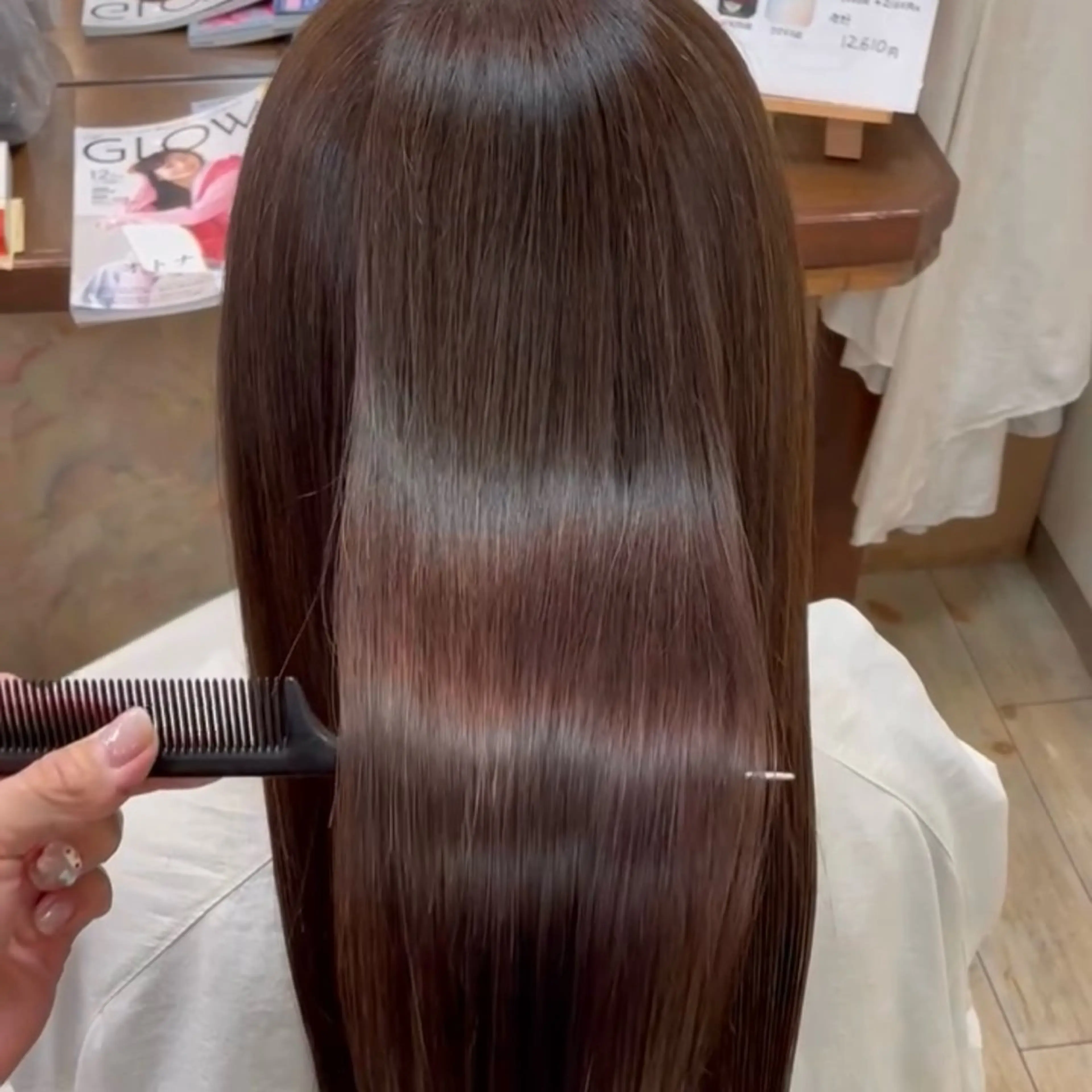 セミロング 髪質改善 ひなの/艶髪/ 白髪染め/髪質改善のヘアスタイル