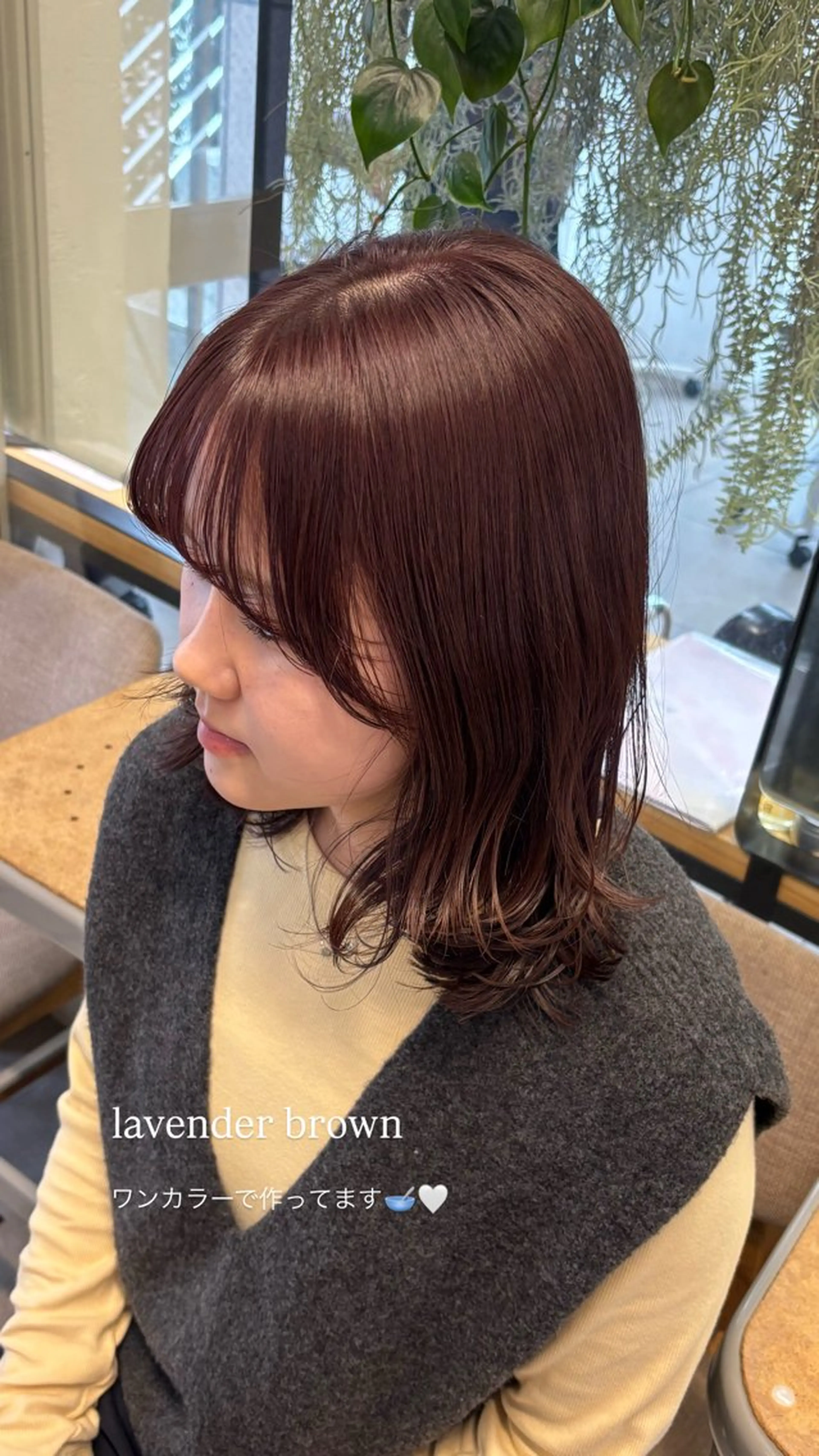 ミディアム カラー カット ヘアカラー トリートメント オリーブ/縮毛♡ Natsuno🩰のヘアスタイル