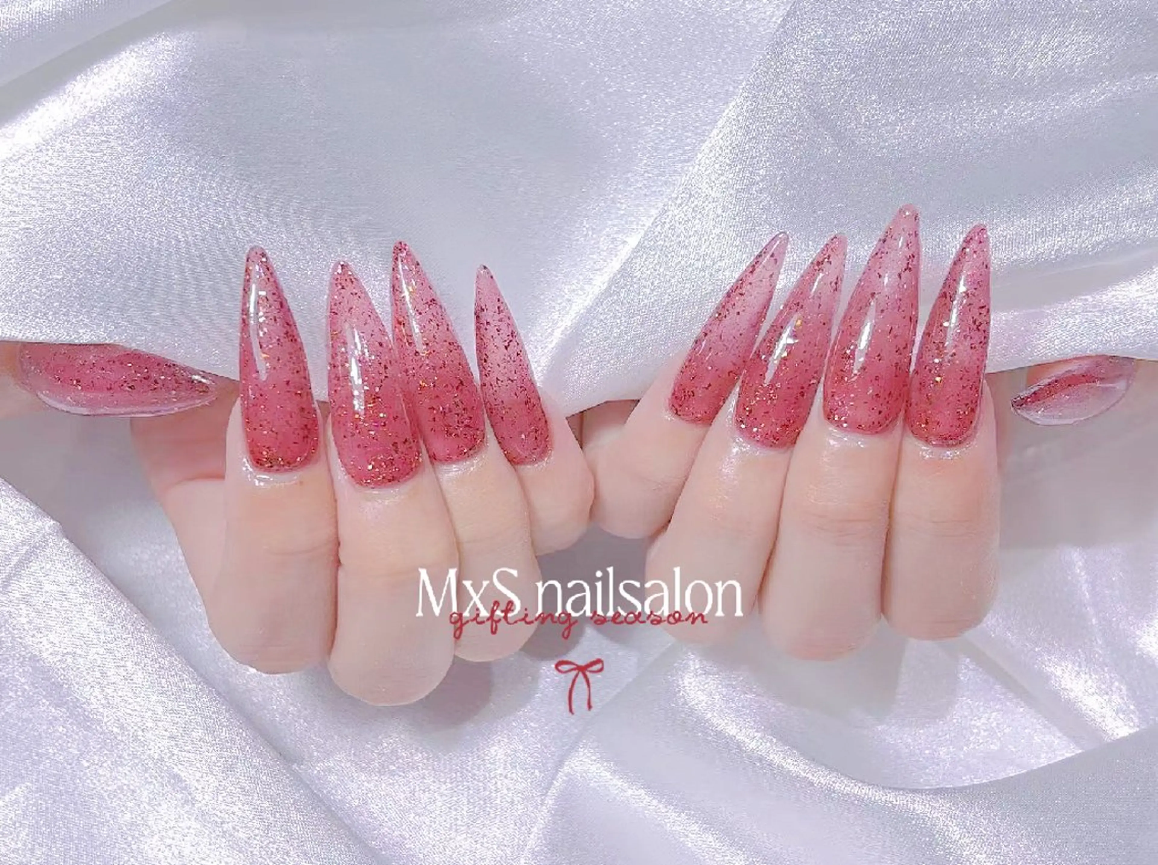 ネイル ジェルネイル 韓国ネイル マグネットネイル パラジェル バレンタイン ハンドネイル ハンドケア M×S Nail みなのネイルデザイン