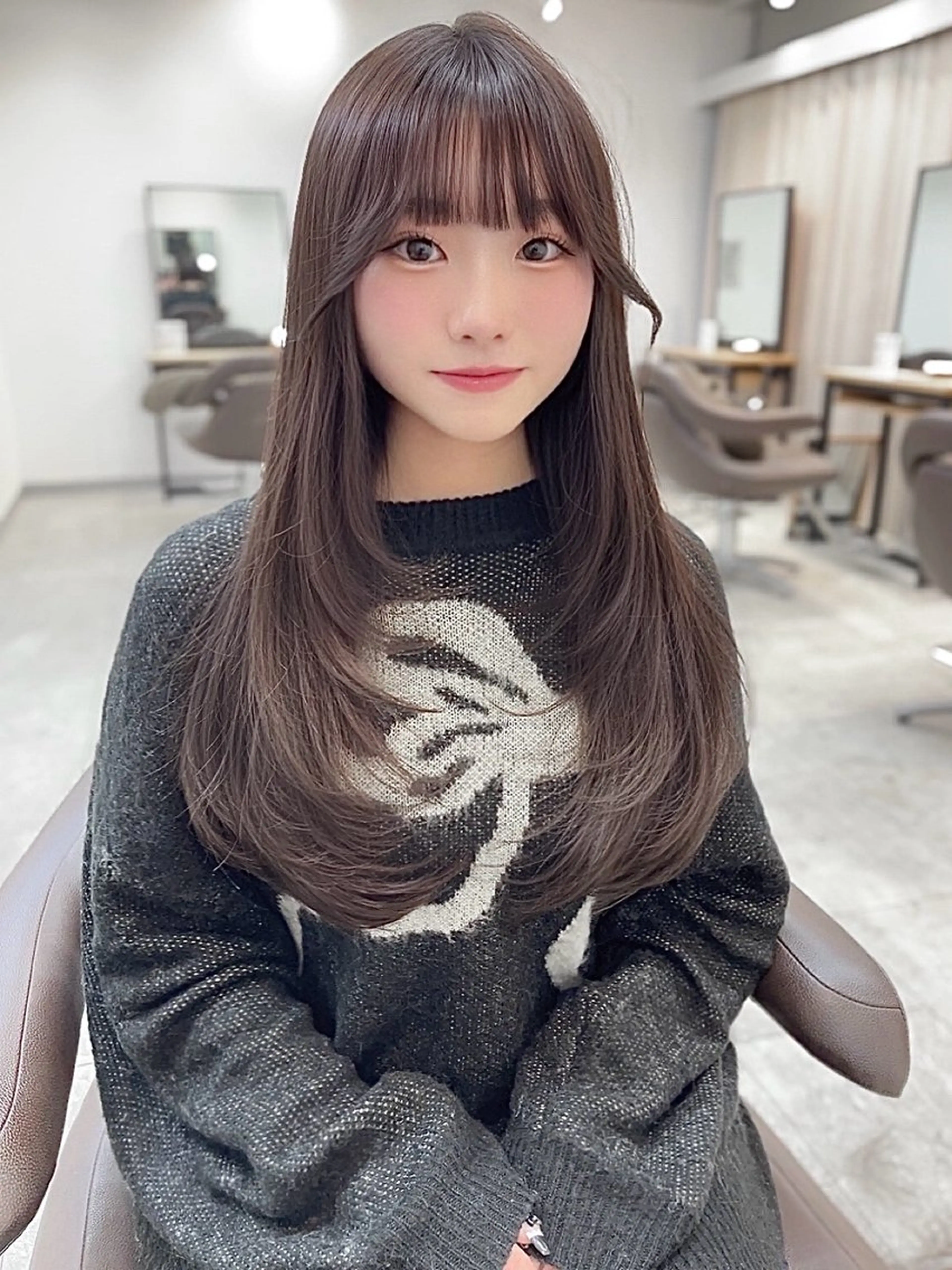 ロング 韓国風レイヤー ショート/犬塚 優介のヘアスタイル