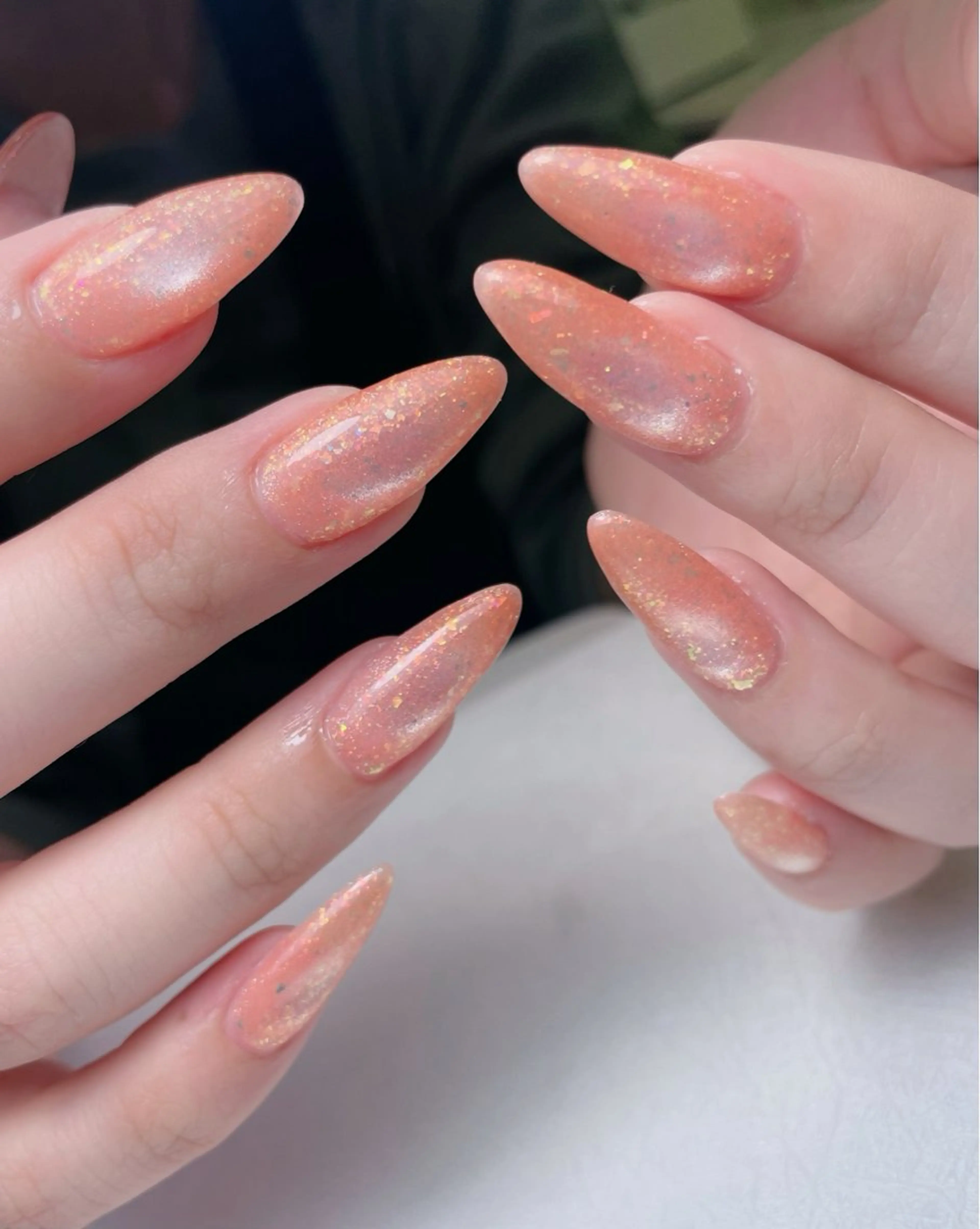 ネイル アートネイル オーロラネイル 長さ出し フットネイル フレンチネイル 中野駅から2分 MEO NAILのネイルデザイン