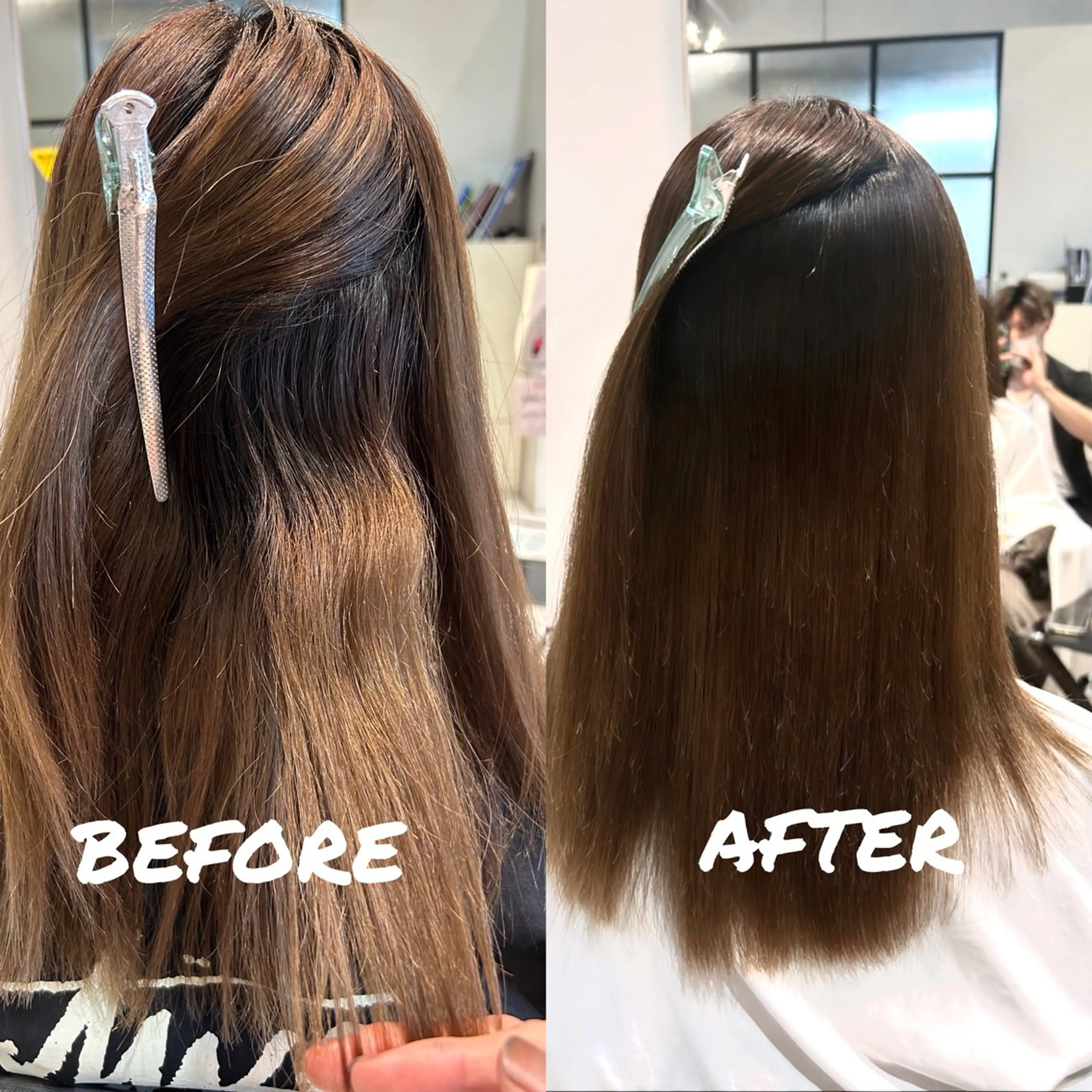 セミロング パーマ セミロングパーマ ストレートパーマ 👑松山ストレート/ メンズヘア/龍仁👑のヘアスタイル