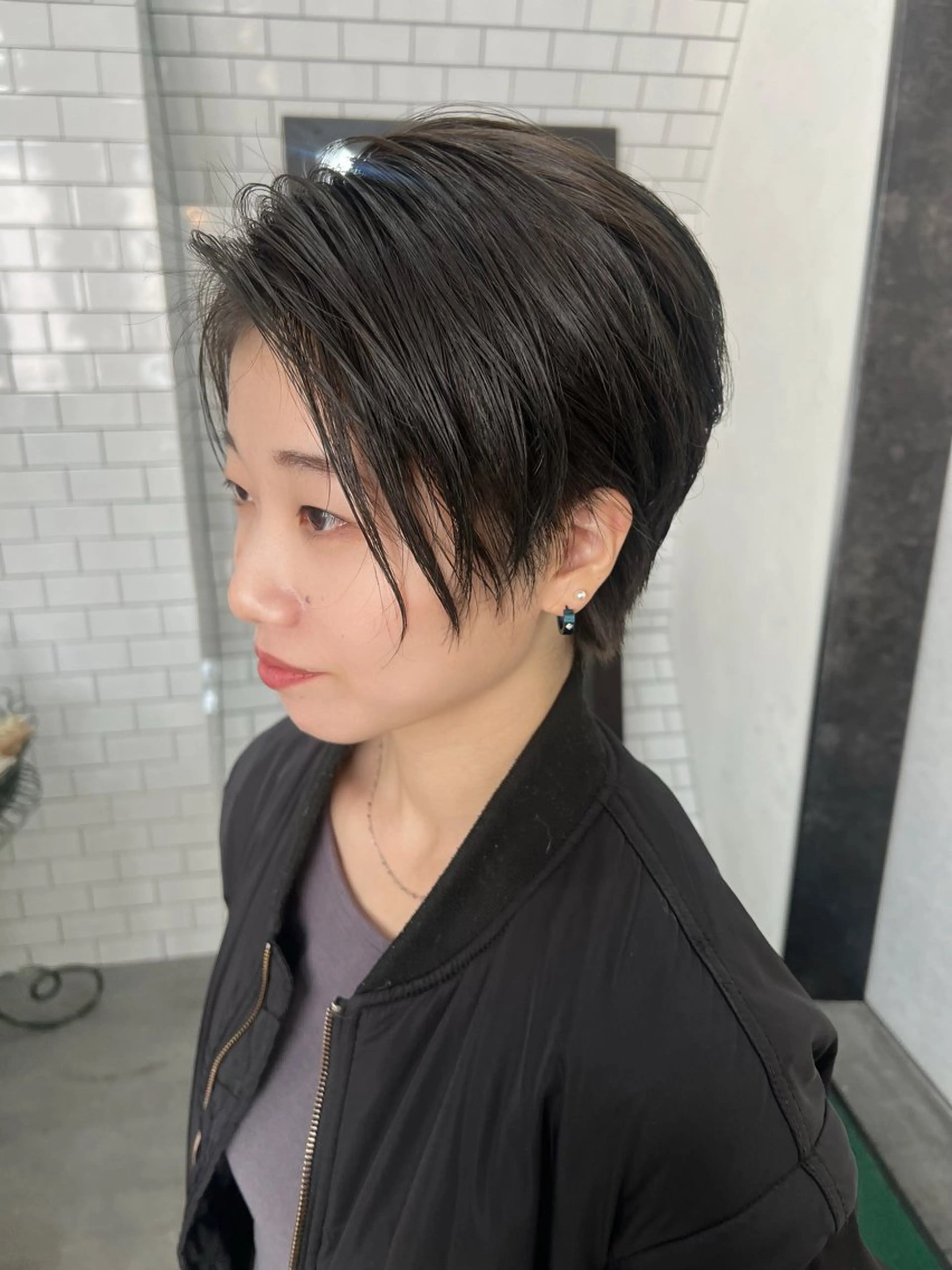 ショート カット ヘアカラー トリートメント 紙屋町ショート /ボブ　パーマ河内蓮のヘアスタイル