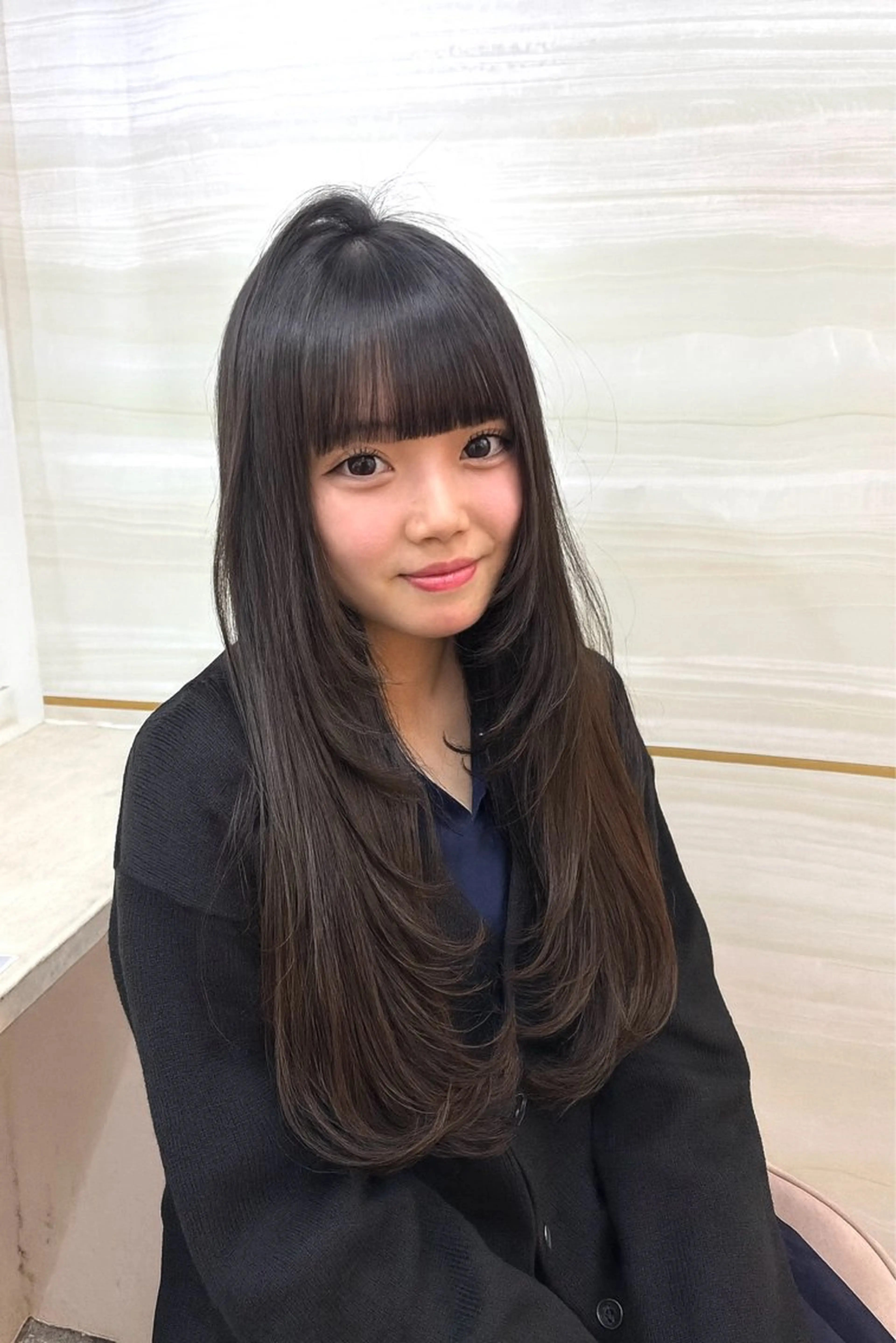 ロング カット 🩶鈴木茉奈🩶艶髪 /透明感/暖色カラーのヘアスタイル