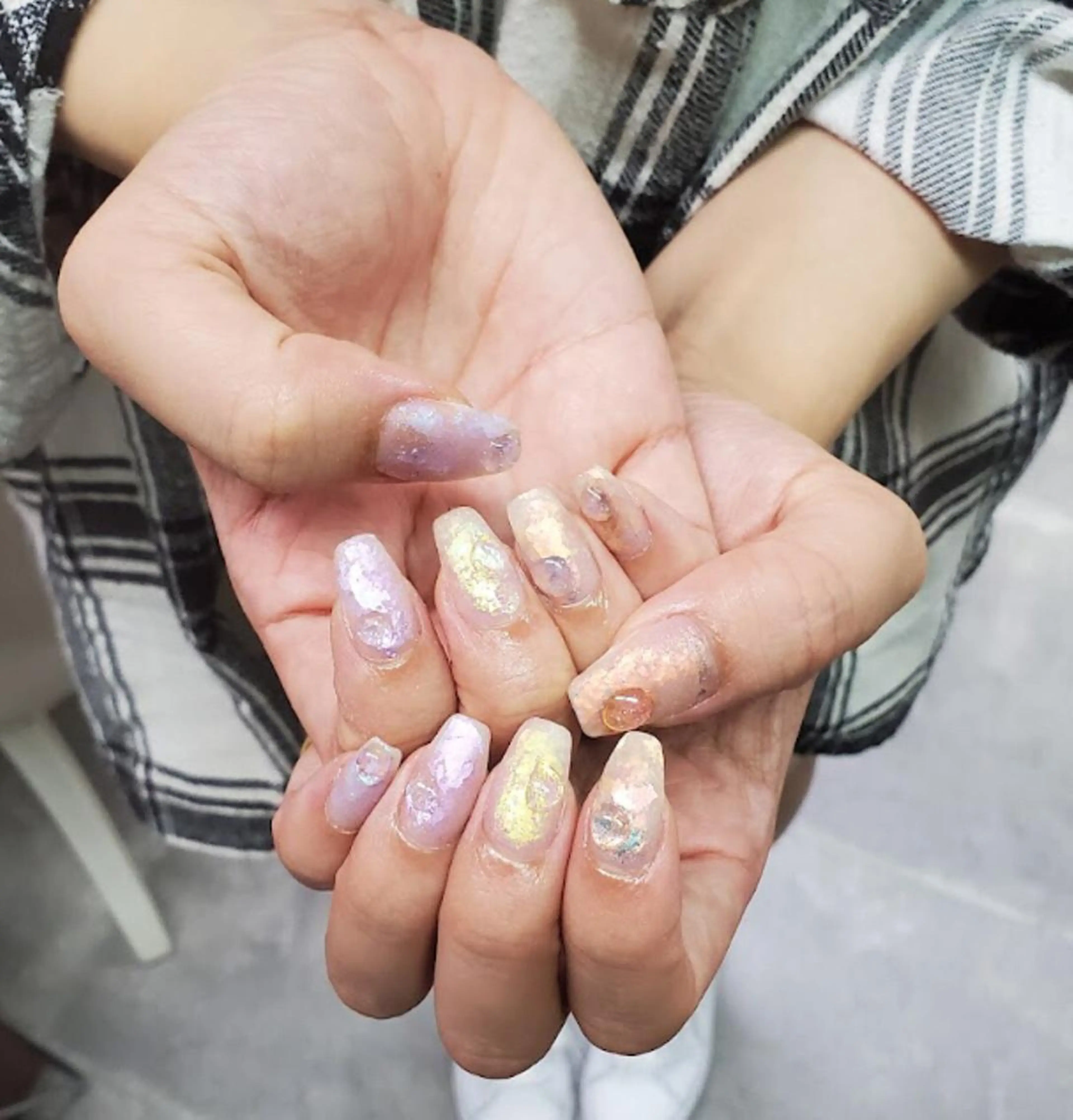 ネイル アートネイル ジェルネイル グラデーション マグネットネイル マットネイル nailstudio eviz新宿店のネイルデザイン