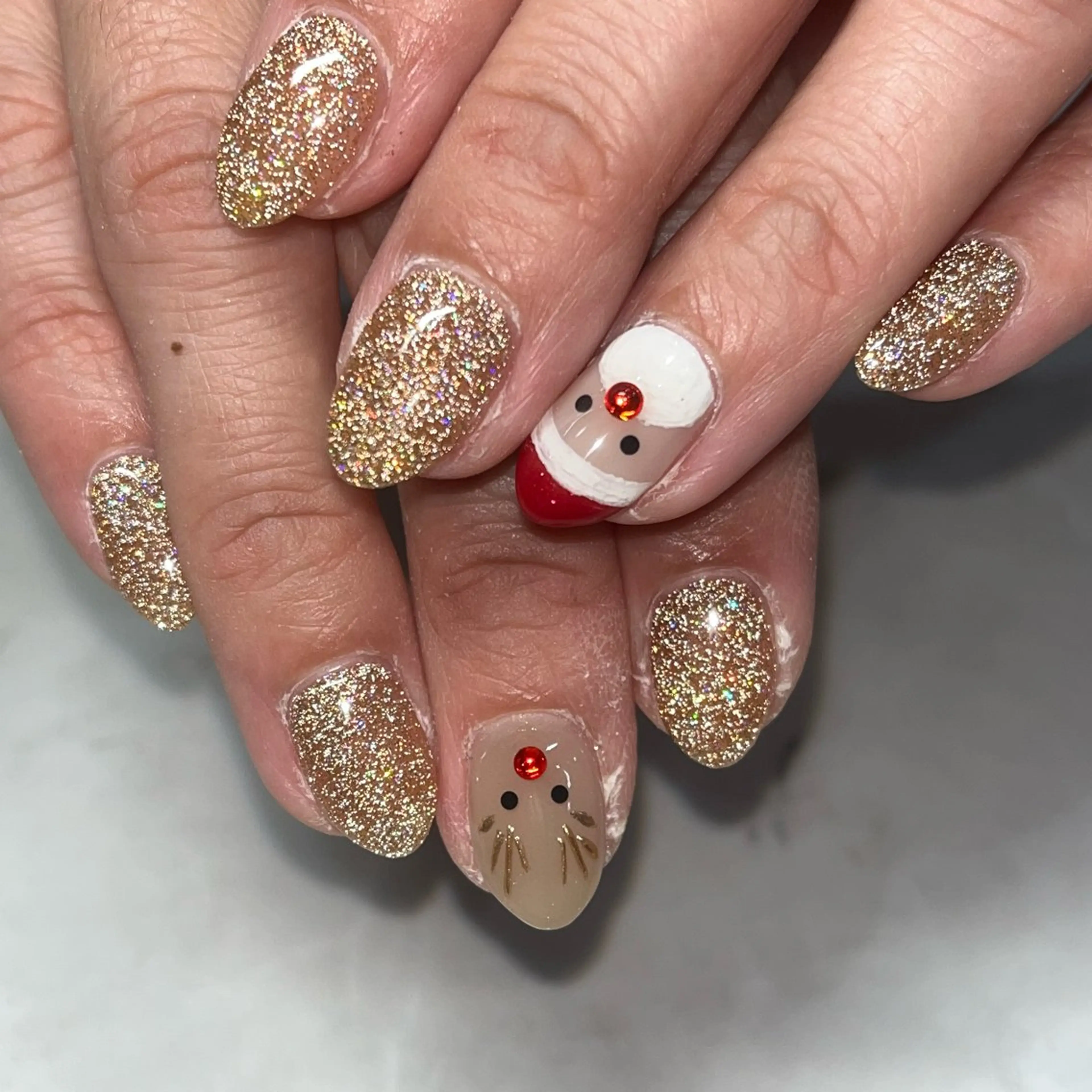 ネイル フラッシュネイル 冬ネイル クリスマス ハンドネイル nail salon MARuのネイルデザイン