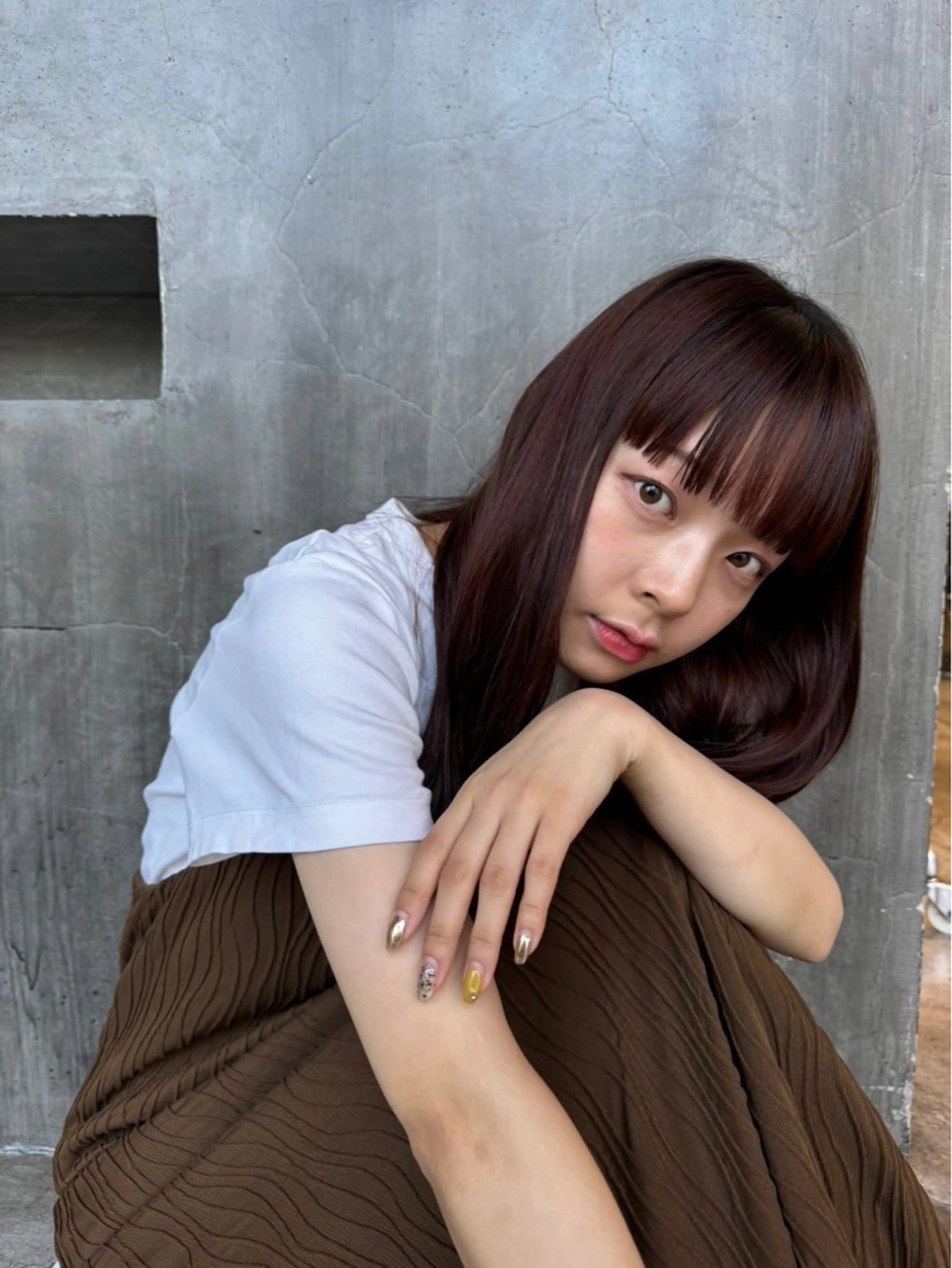 セミロング カラー 垣内 奈緒のヘアスタイル