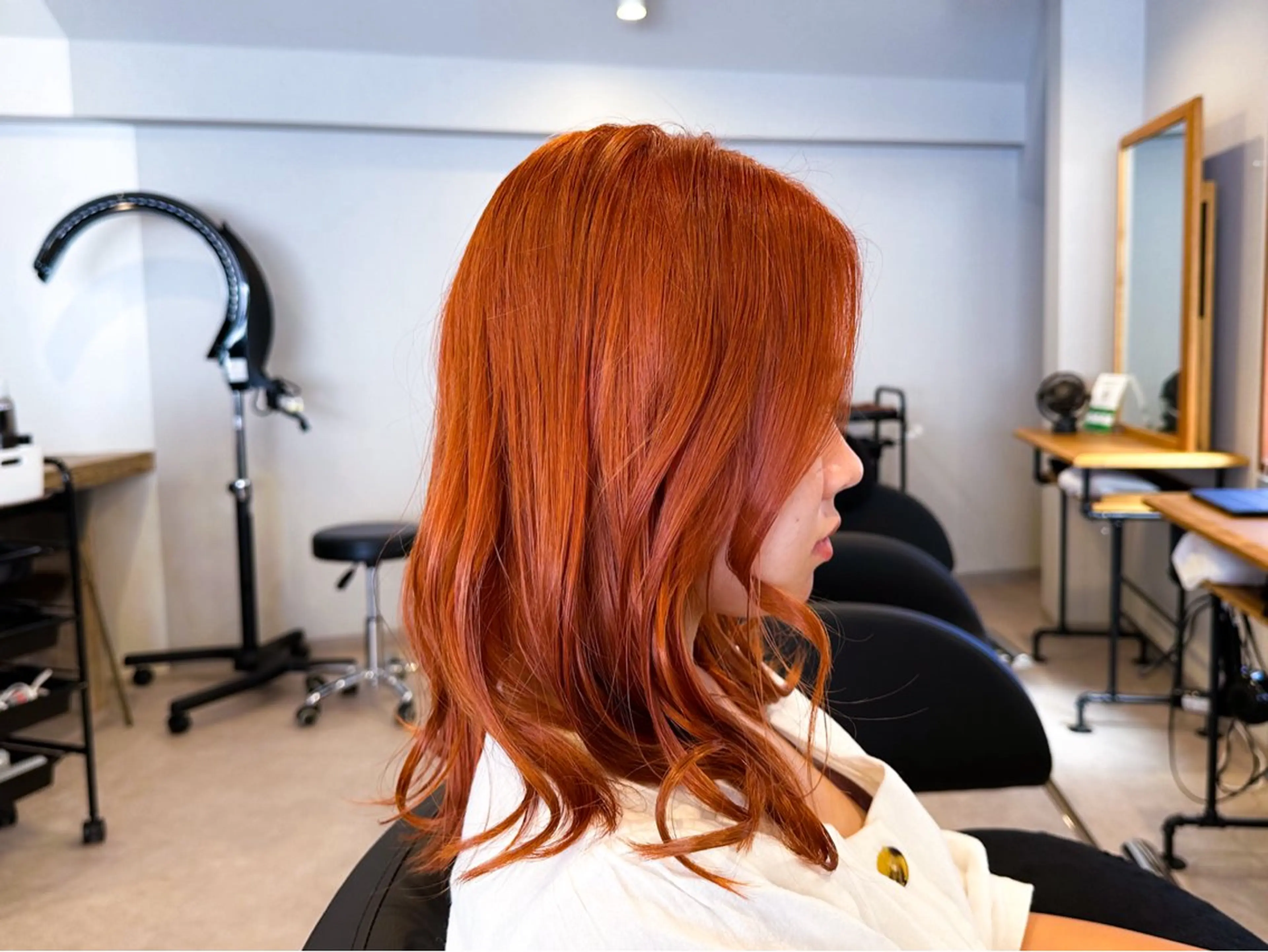 ミディアム カラー オレンジ 《髪質改善・縮毛矯正 /ブリーチ》坂本爽のヘアスタイル