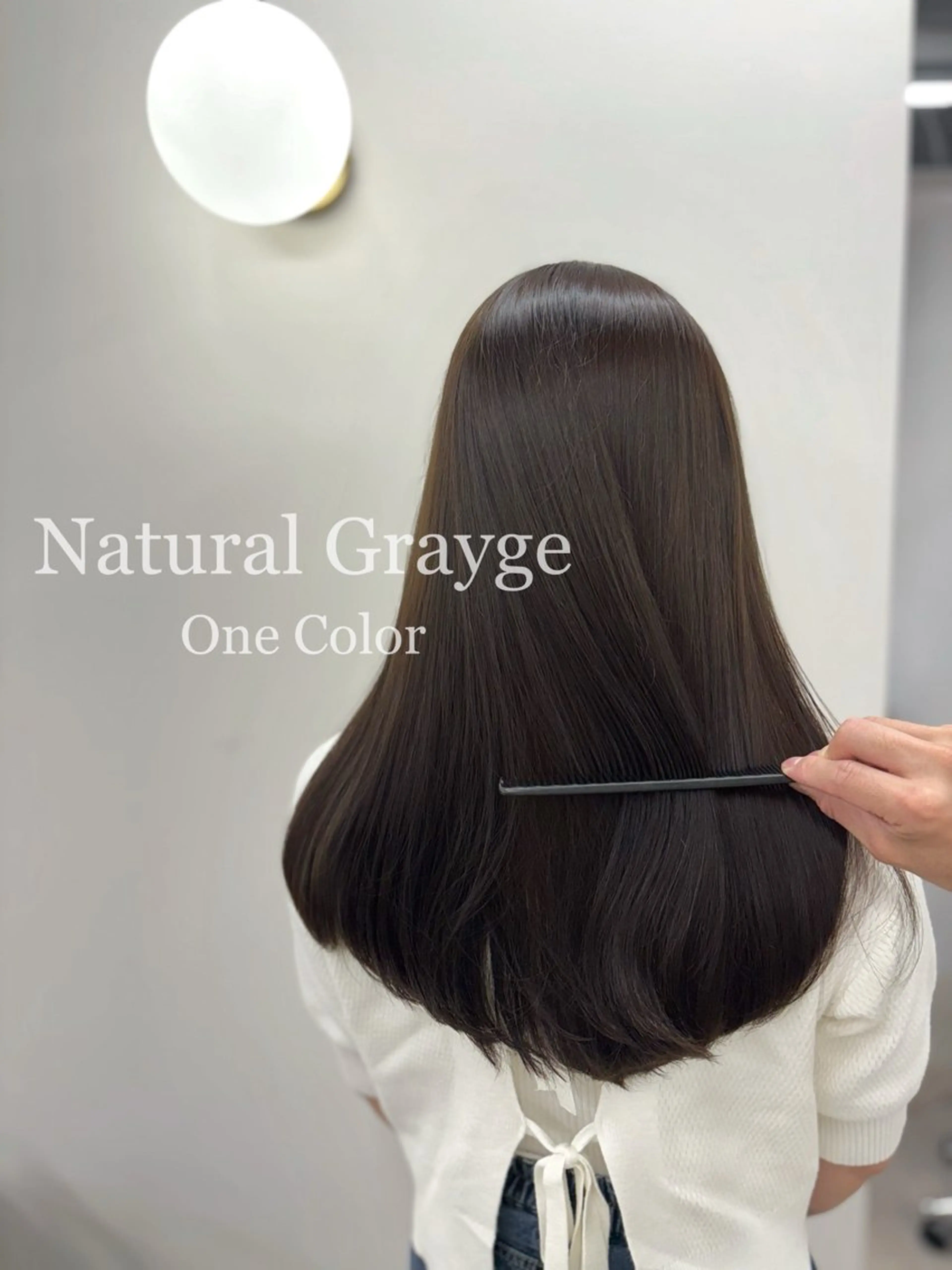 セミロング カラー ヘアアレンジ 透明感カラー くびれヘア 顔まわりレイヤー 顔周りカット 韓国風ヘア 二ヶ月綺麗なデザイン カット/星野六三四のヘアスタイル