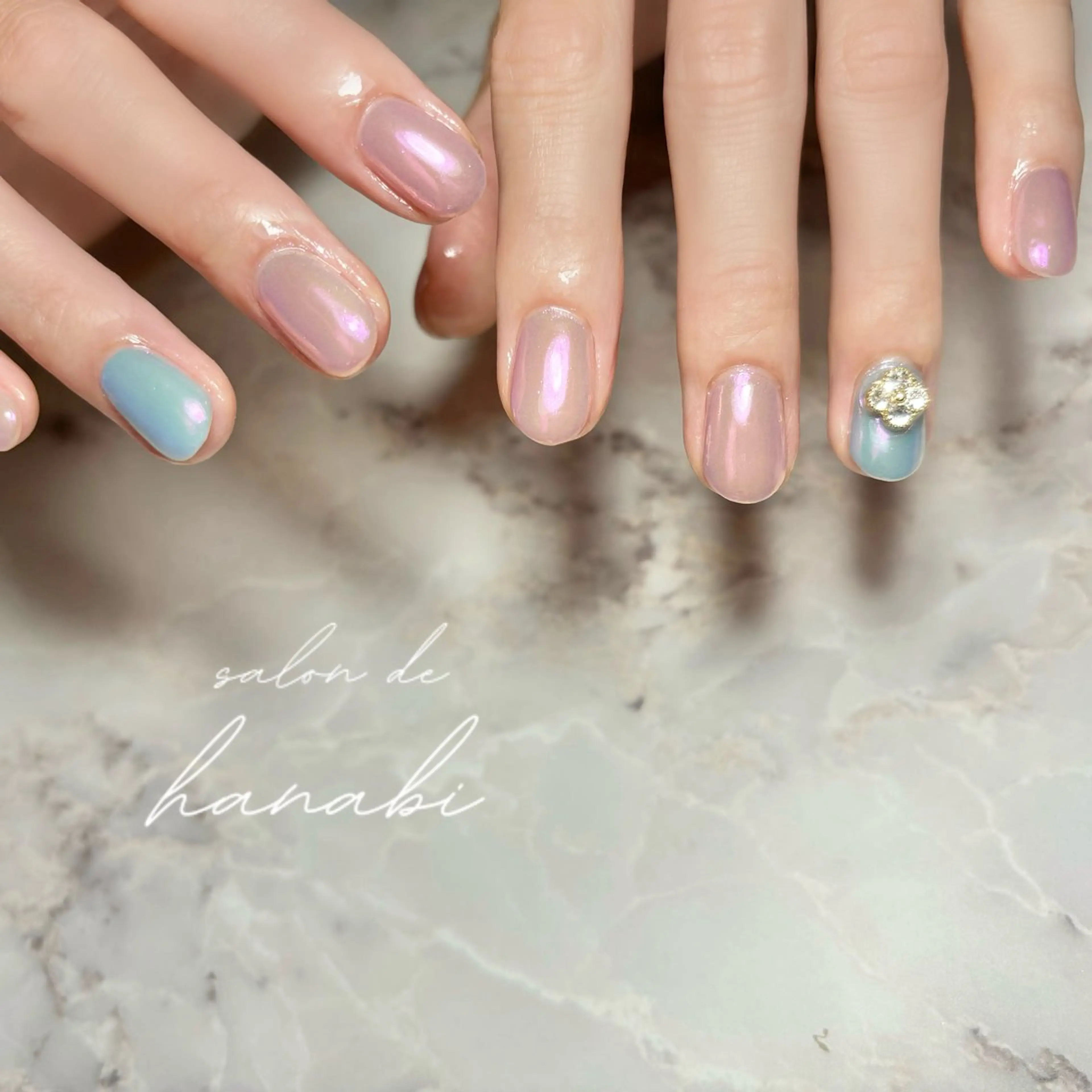 ネイル オーロラネイル salon de hanabi八王子のネイルデザイン