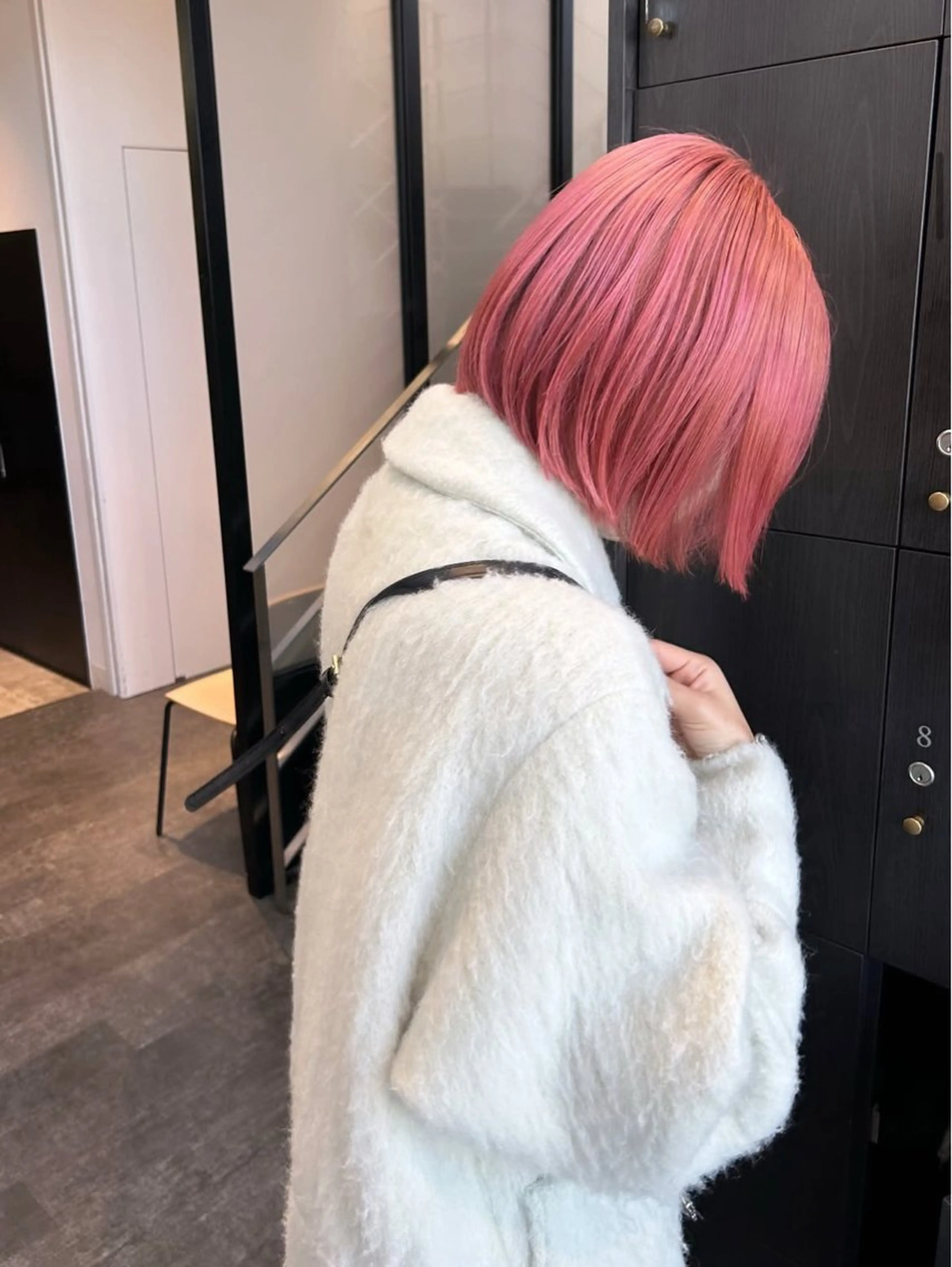 ミディアム カラー ピンクカラー ボブ カット ヘアカラー stylist 🌸 kana.のヘアスタイル