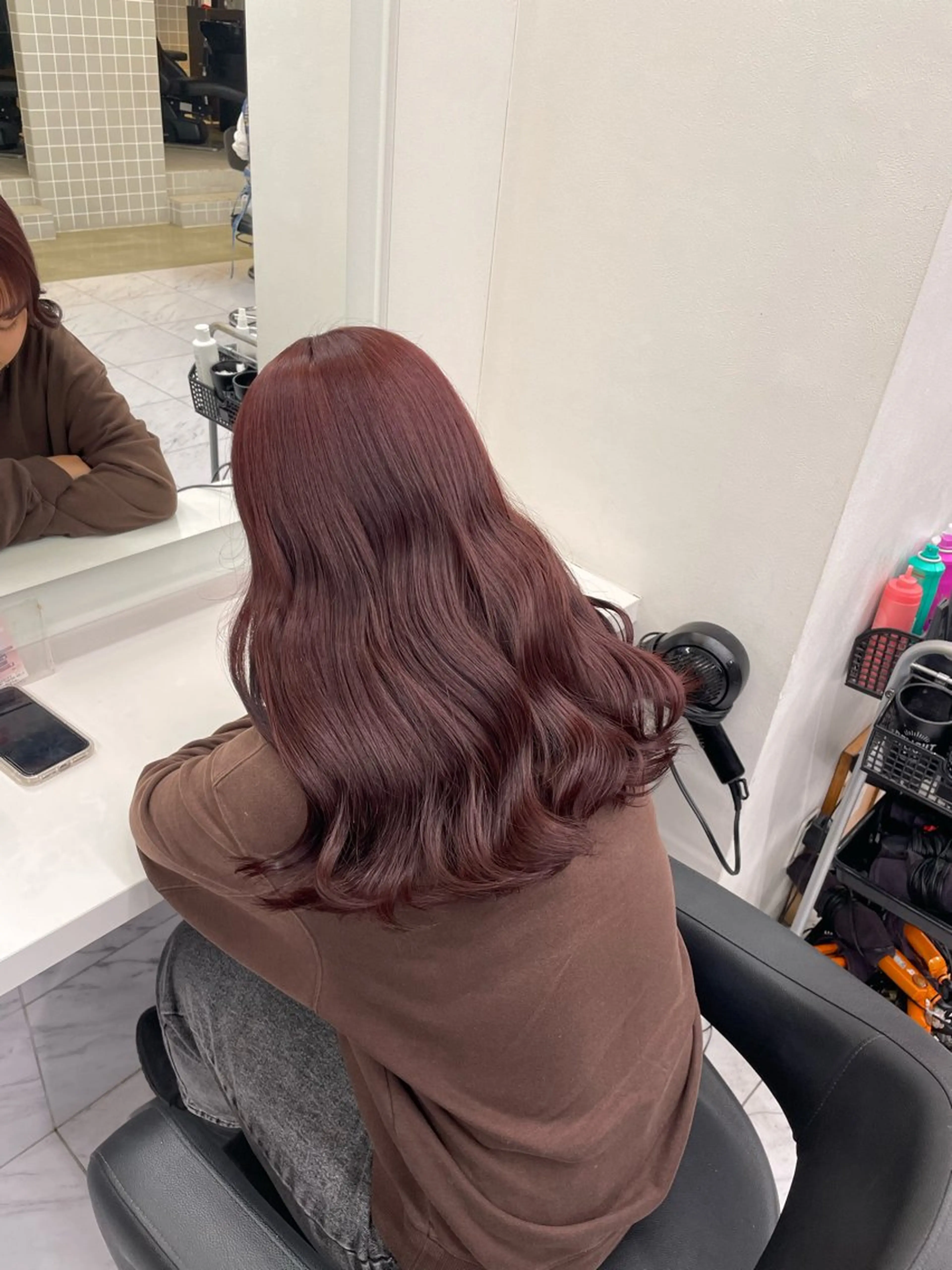 セミロング カラー ヘアアレンジ ヘアカラー トリートメント ヘアセット 💗横浜美容室 💗HARUNAのヘアスタイル