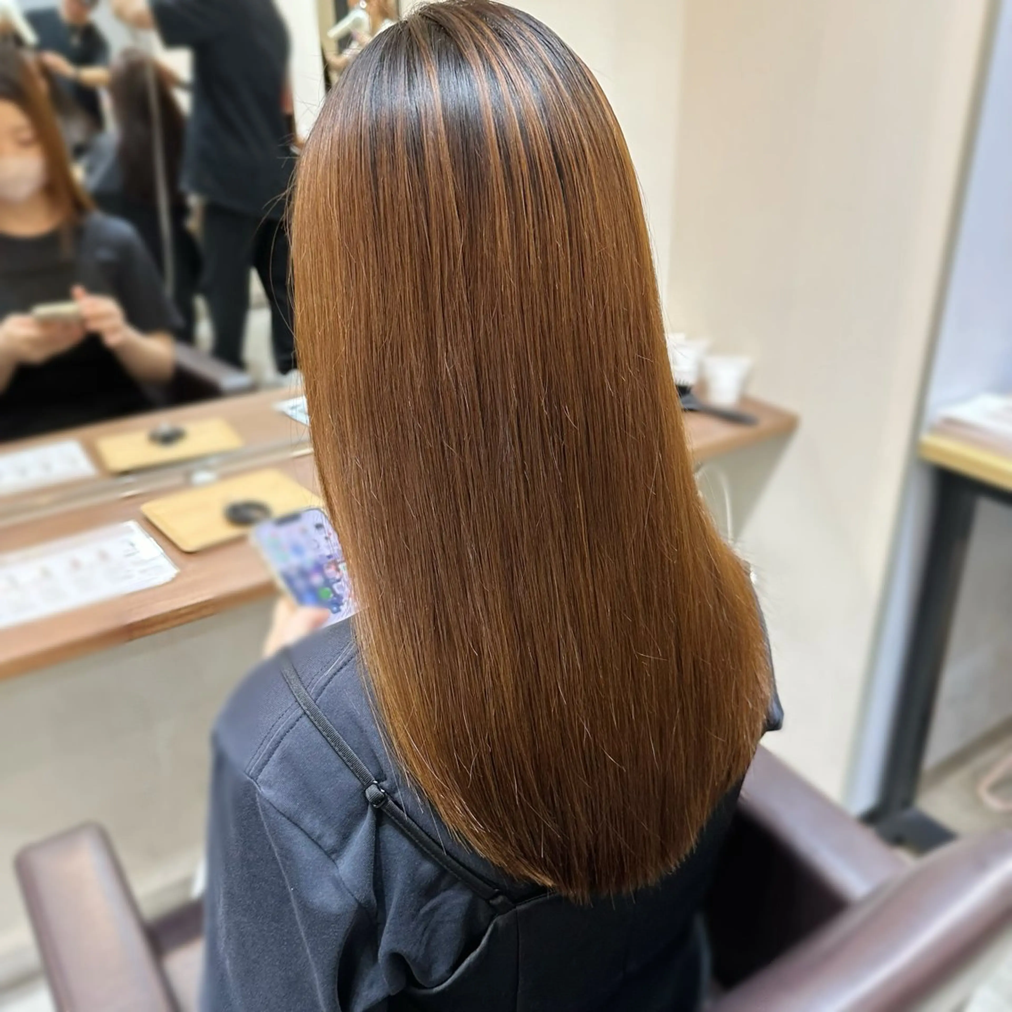 ロング ヘアアレンジ 髪質改善 縮毛矯正 縮毛矯正+モテカラー 🎀✨MIHOのヘアスタイル