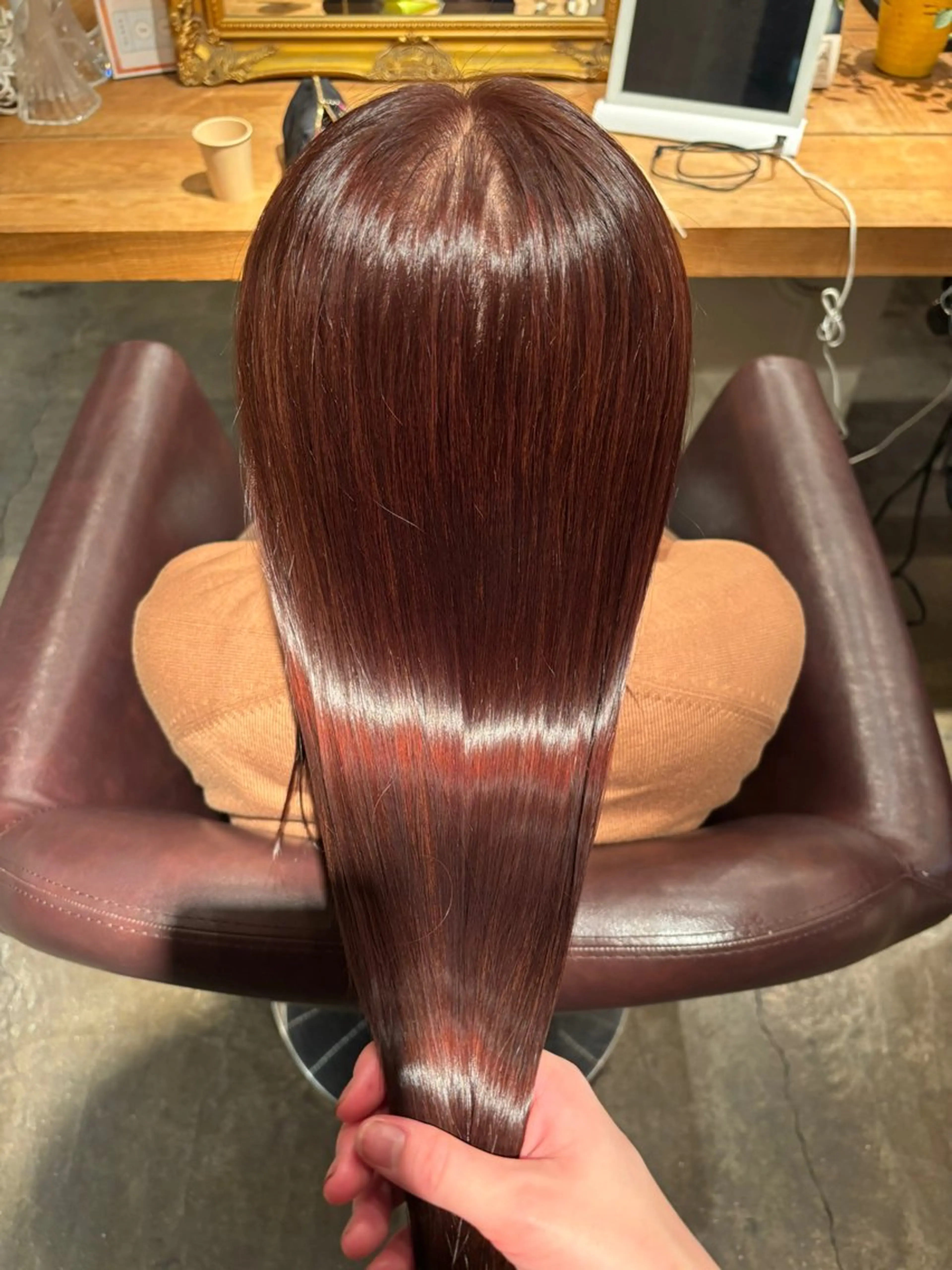 ロング トリートメント ヘアカラー トリートメント オリーブカラー/艶髪 🦋kokona🦋のヘアスタイル