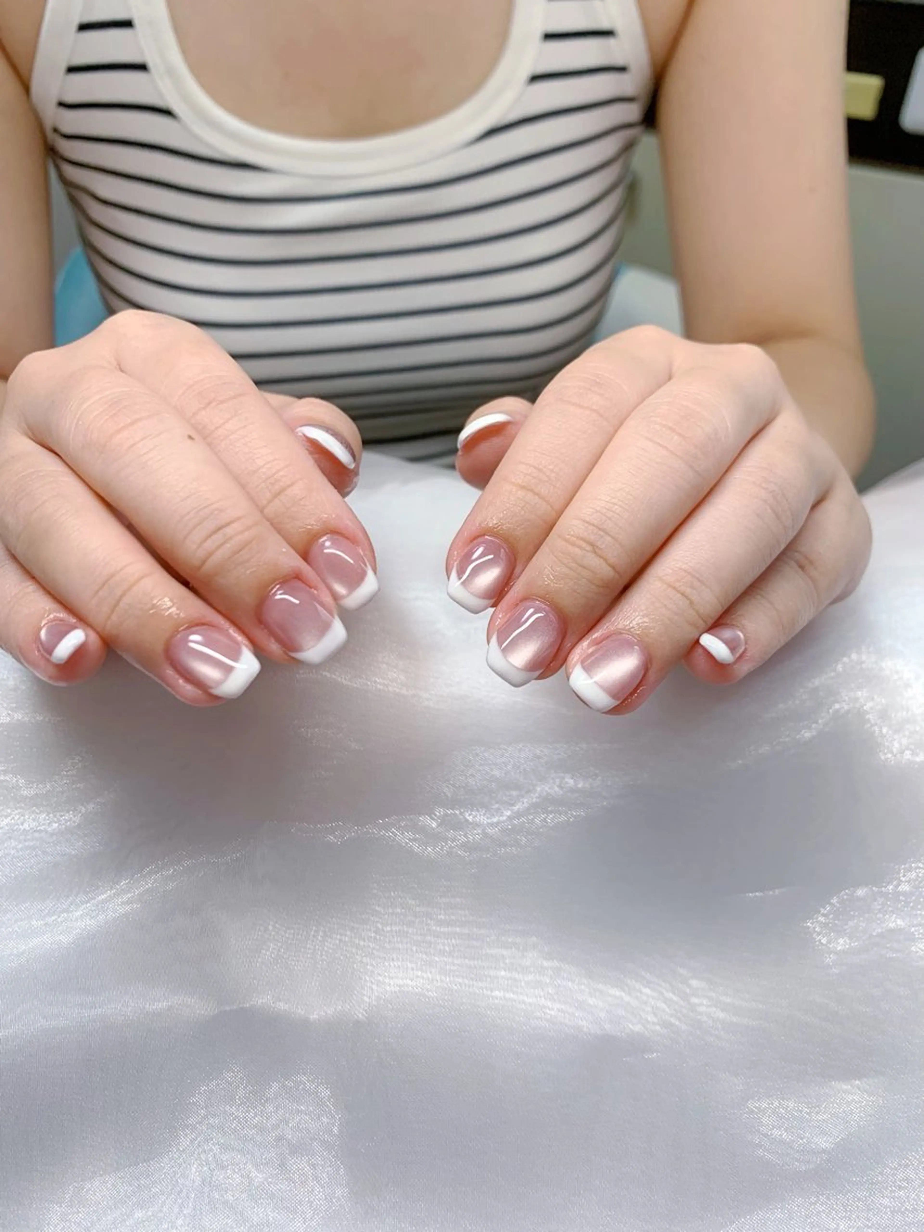 ネイル フレンチネイル マグネットネイル Private xinhnailsのネイルデザイン