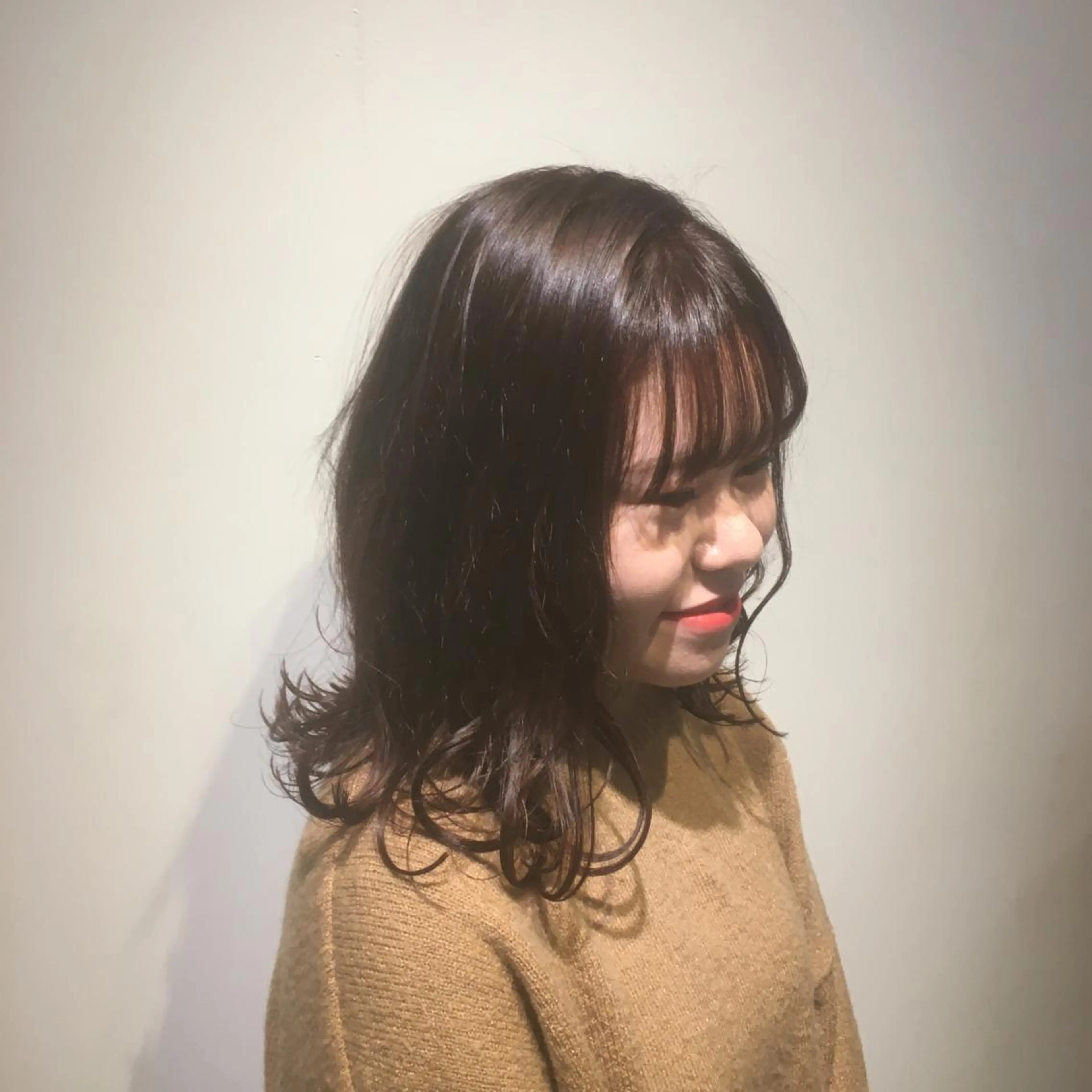 セミロング カラー カット ヘアカラー トリートメント しのはら まどかのヘアスタイル